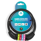 Apollo - Zapięcie rowerowe na kod dla dzieci, 10x650 mm, zamek na hulajnogę, zamek na szyfr - Czarny