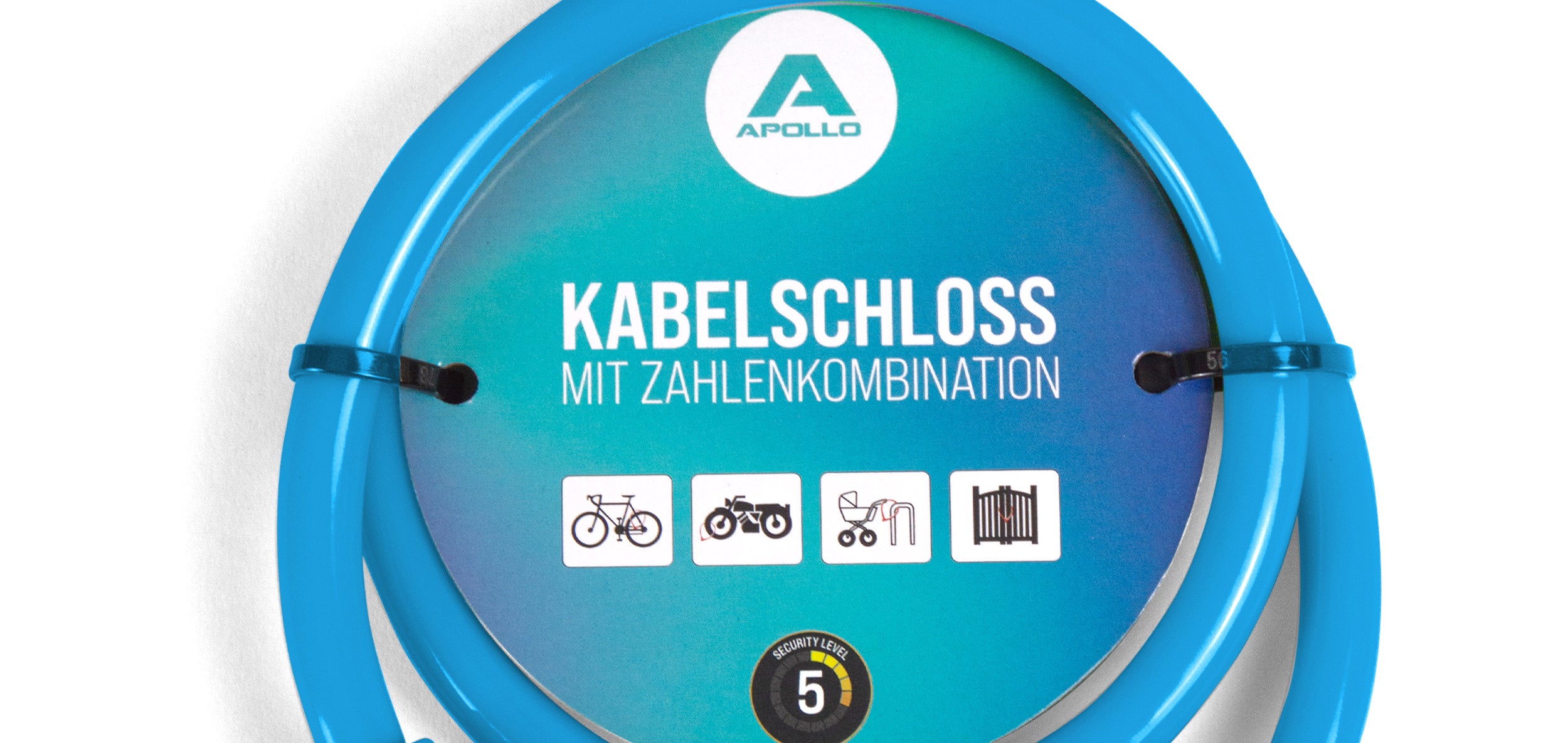 Apollo - Zapięcie rowerowe na kod dla dzieci, 10x650 mm, zamek na hulajnogę, zamek na szyfr - Niebieski
