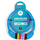 Apollo - Zapięcie rowerowe na kod dla dzieci, 10x650 mm, zamek na hulajnogę, zamek na szyfr - Niebieski