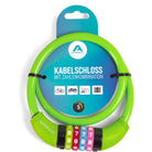 Apollo - Zapięcie rowerowe na kod dla dzieci, 10x650 mm, zamek na hulajnogę, zamek na szyfr - Zielony