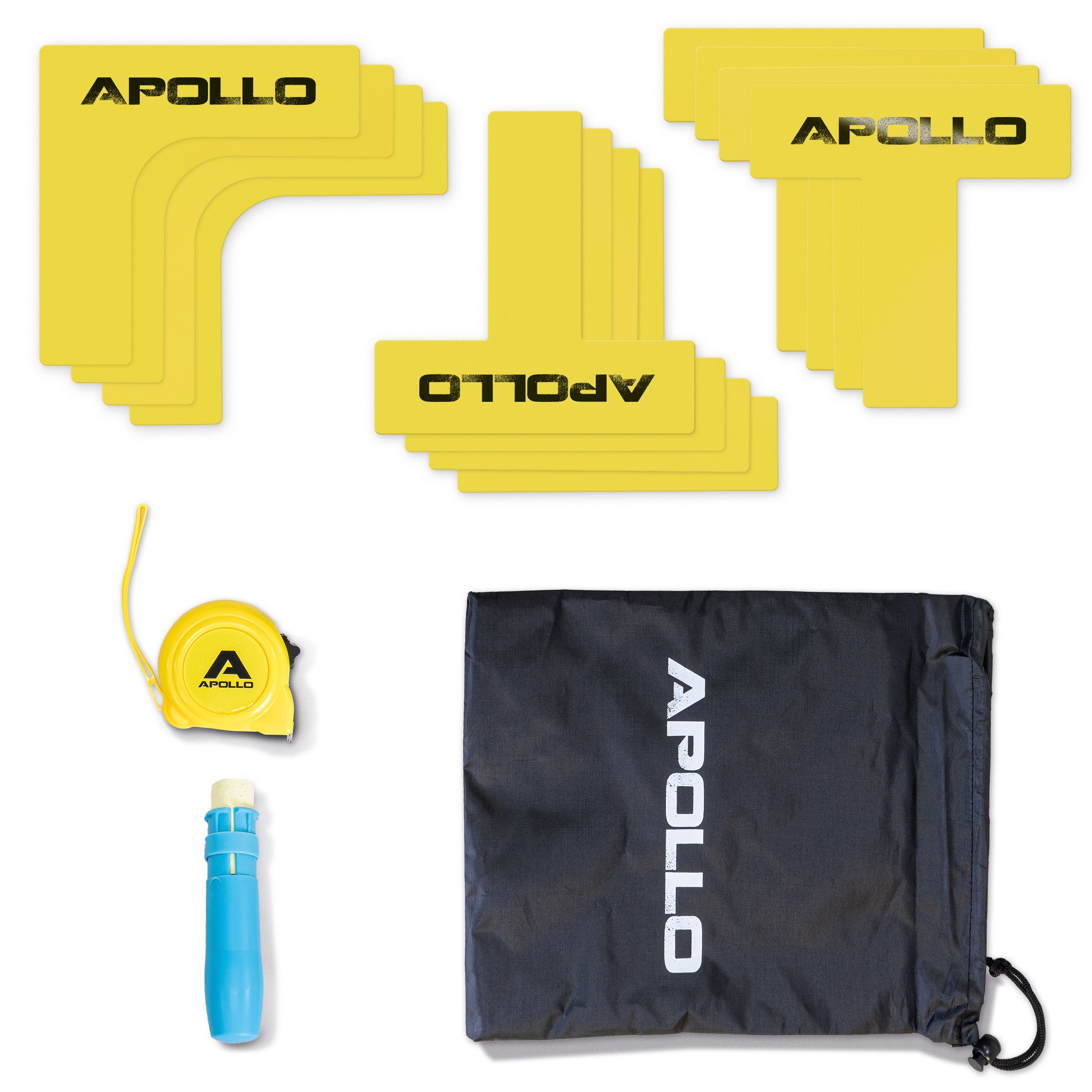 Apollo Funsport PL - Apollo Pickleball Court Marker Set – Zestaw do oznaczania podłogi All-in-One dla precyzji i wszechstronności -