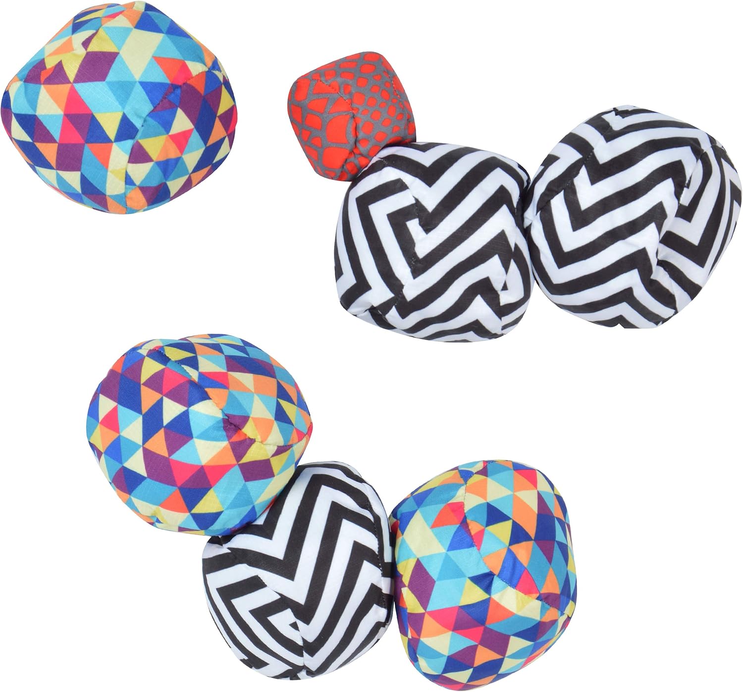 Apollo Funsport PL - Ocean 5 Extreme Boule – Zestaw miękkich bouli - Triangel ZicZac - Kolor: czarny biały