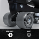 Apollo Funsport PL - Apollo Champion Regulowane Rolki Quad - Regulowane Rolki dla Dzieci - Czarny