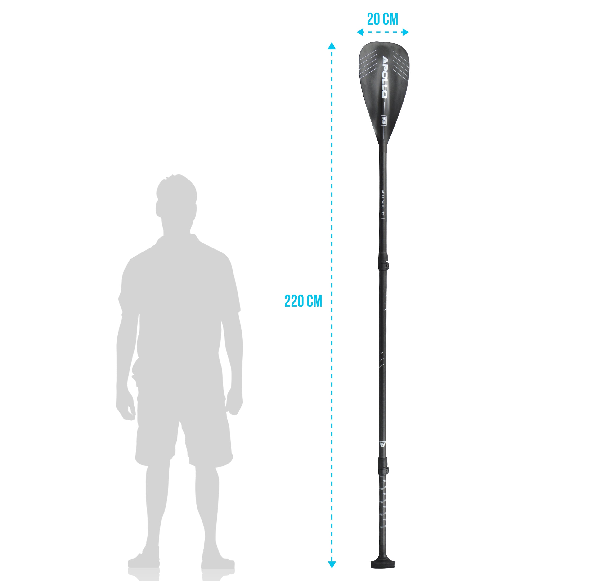 Apollo - Apollo Wiosło SUP – 3-częściowe wiosło do Stand-Up Paddle - Speed Paddle Pro