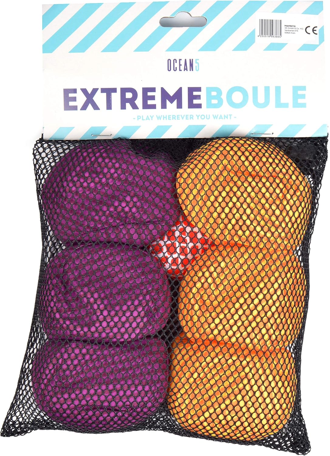 Apollo Funsport PL - Ocean 5 Extreme Boule – Zestaw miękkich bouli - Lines - Kolor: fioletowy żółty