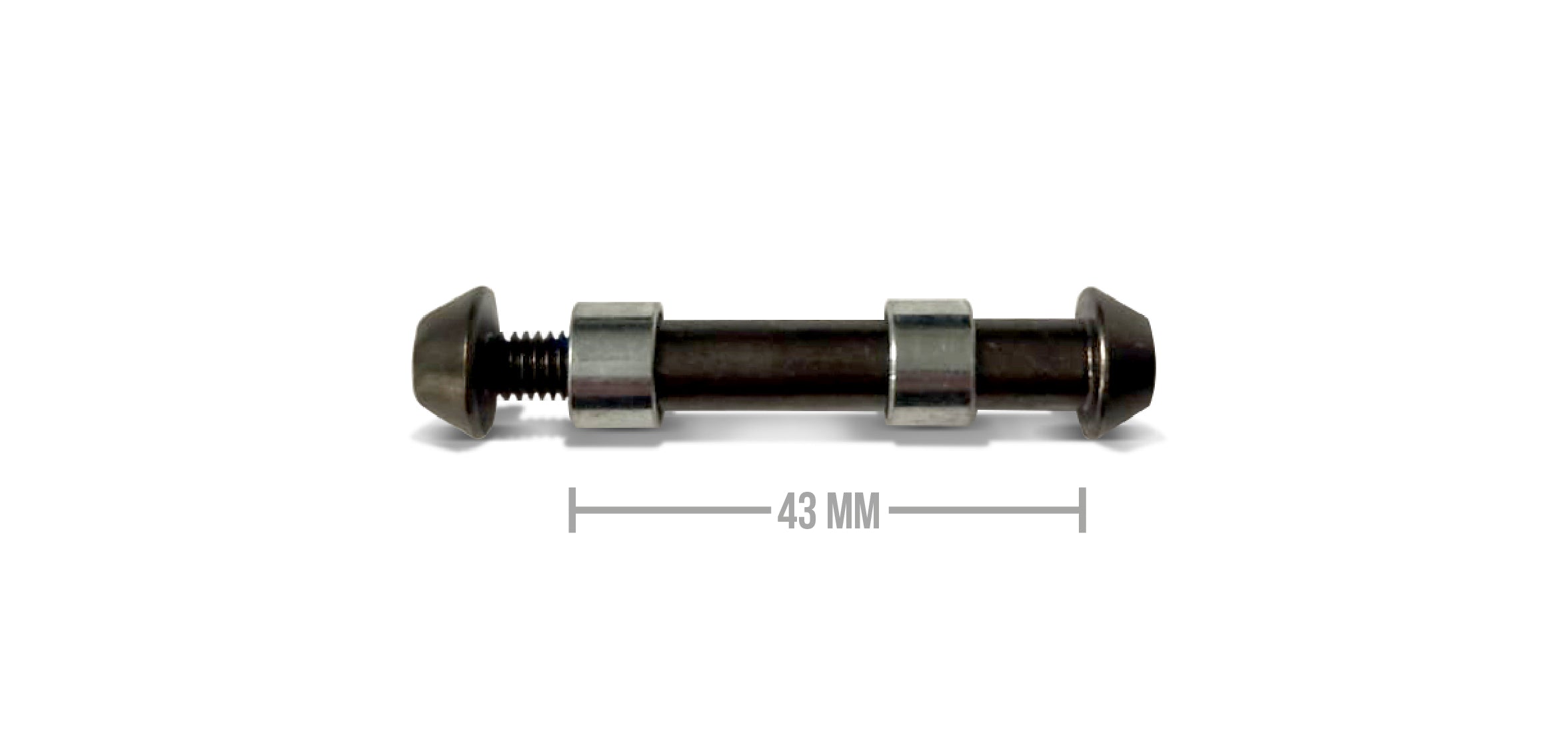 Apollo - CZĘŚĆ ZAMIENNA - Oś tylnego koła hulajnogi stunt - 43 mm + 2x7 mm dystanse -