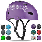 Apollo - Kask do jazdy na deskorolce, kask multi-sportowy dla mężczyzn, kobiet, dzieci, regulowany kask rowerowy dla dzieci - L XL (56 - 61 cm) | regulowany Purple Flower