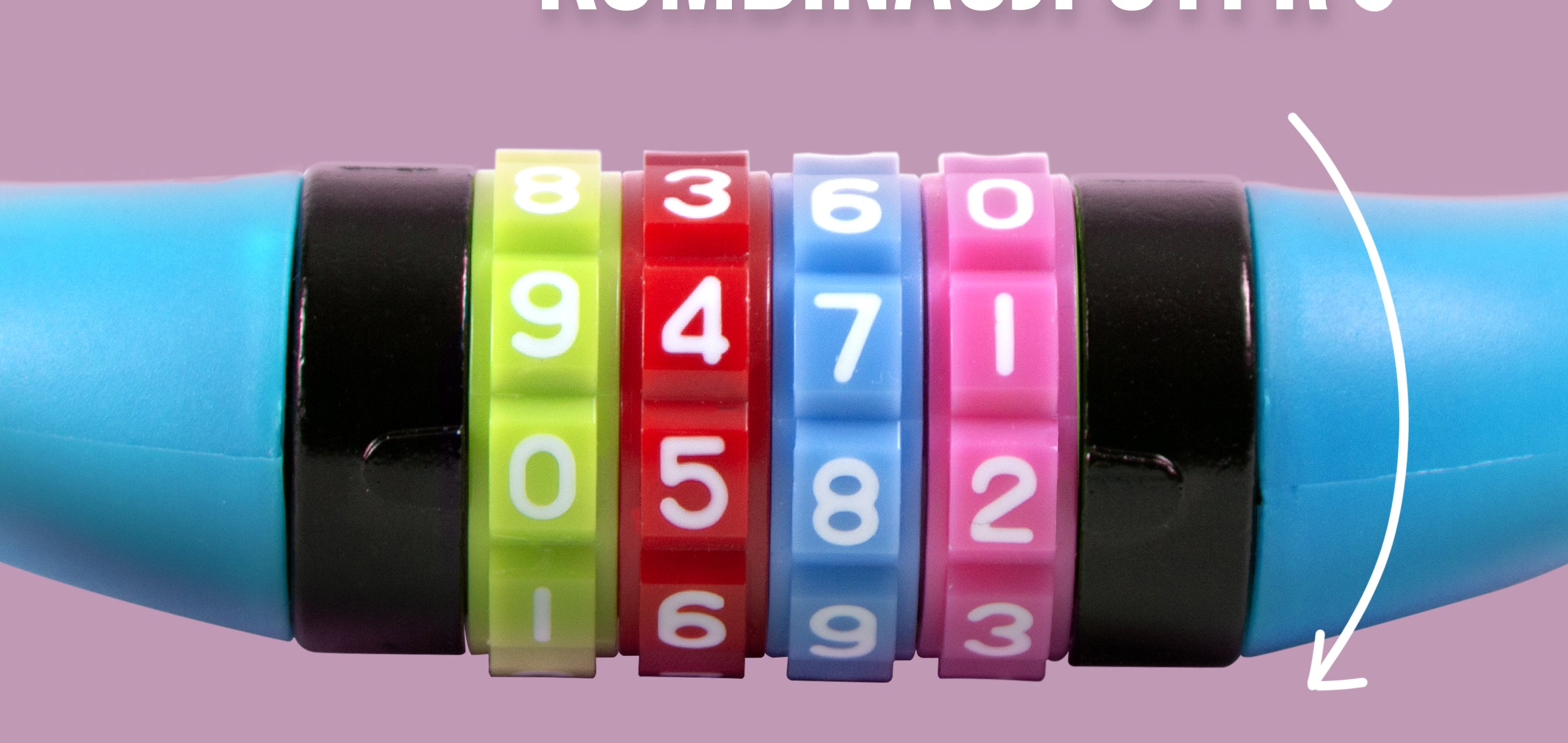 Apollo - Zapięcie rowerowe na kod dla dzieci, 10x650 mm, zamek na hulajnogę, zamek na szyfr - Niebieski