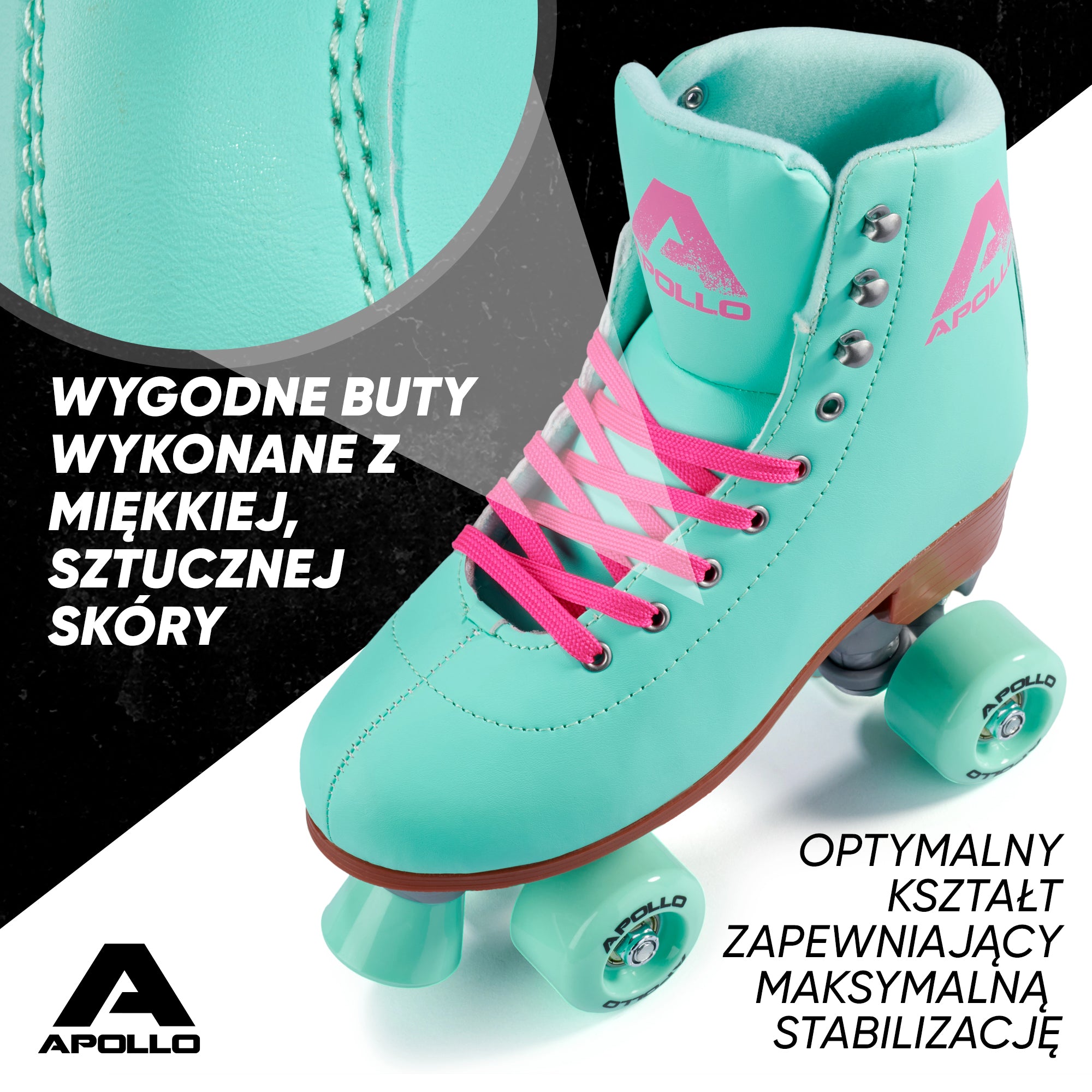 Apollo - Classic Roller wrotki dla dzieci i dorosłych - Lagoon LED - L (39-42)