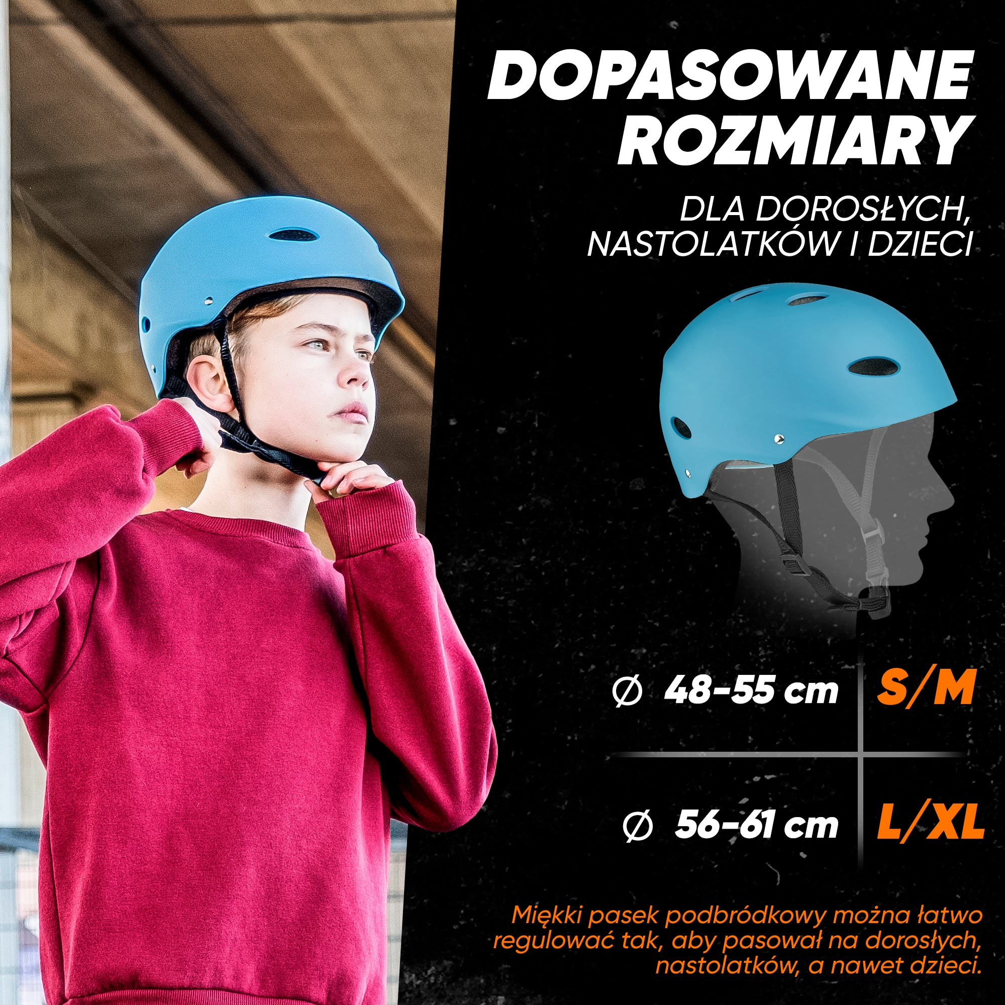 Apollo - Kask do jazdy na deskorolce, kask multi-sportowy dla mężczyzn, kobiet, dzieci, regulowany kask rowerowy dla dzieci - Light Blue (Uni)