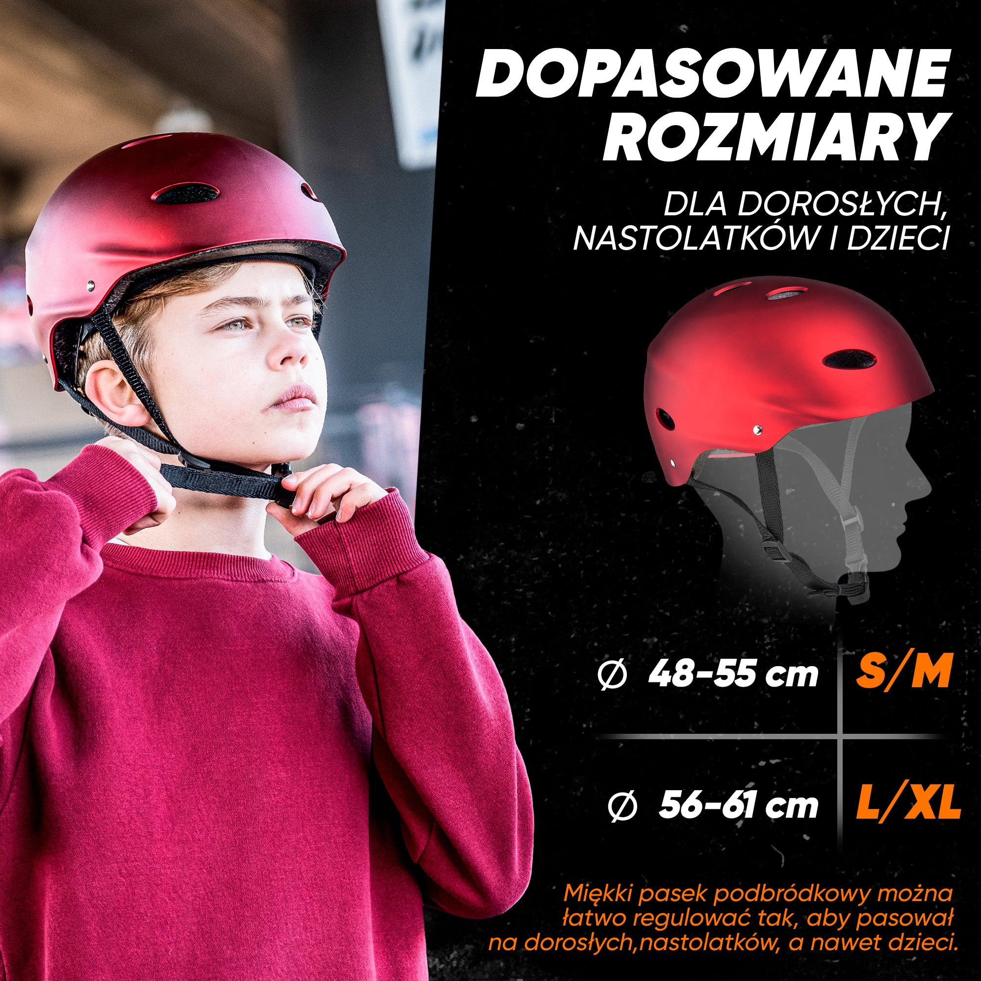Apollo - Kask do jazdy na deskorolce, kask multi-sportowy dla mężczyzn, kobiet, dzieci, regulowany kask rowerowy dla dzieci - Liquid Red