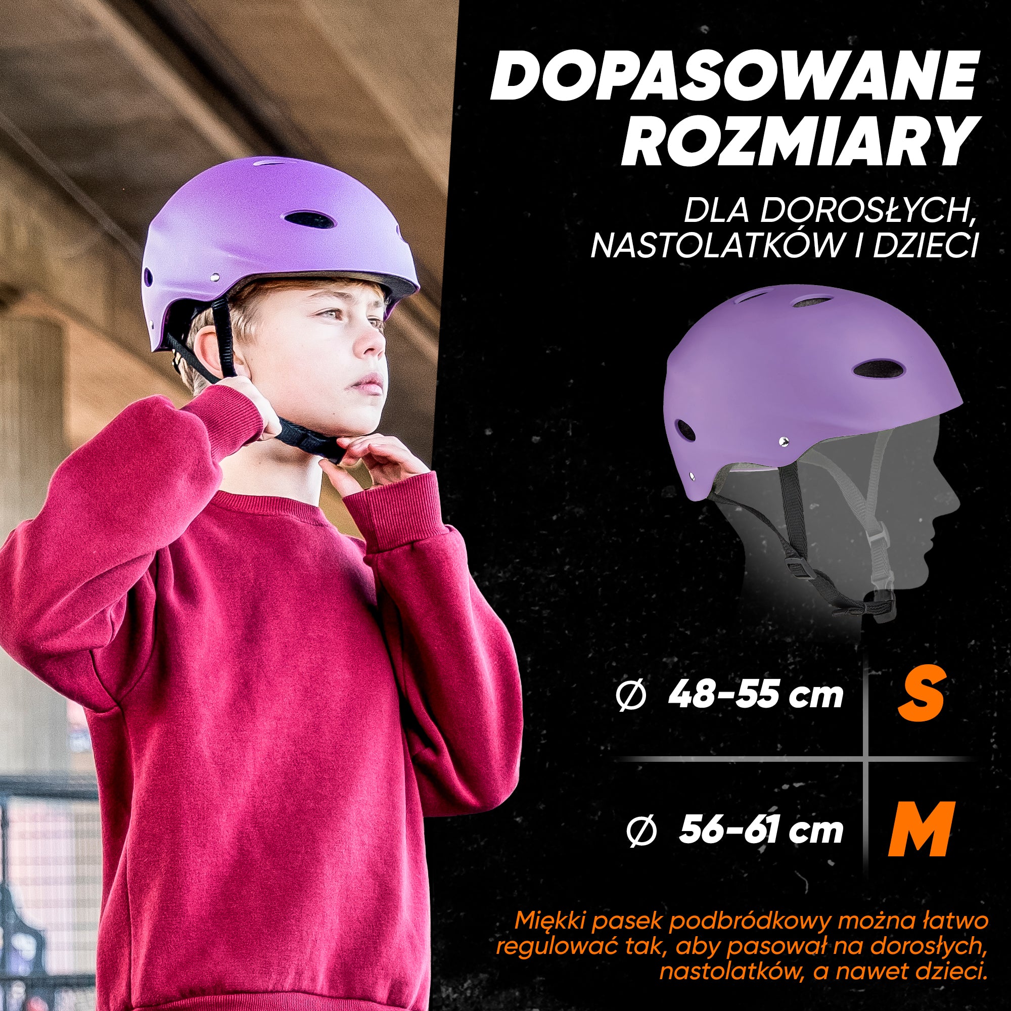Apollo - Kask do jazdy na deskorolce, kask multi-sportowy dla mężczyzn, kobiet, dzieci, regulowany kask rowerowy dla dzieci - S M (48 - 55 cm) | regulowany Violett (Uni)