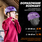 Apollo - Kask do jazdy na deskorolce, kask multi-sportowy dla mężczyzn, kobiet, dzieci, regulowany kask rowerowy dla dzieci - L XL (56 - 61 cm) | regulowany Purple Flower