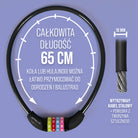 Apollo - Zapięcie rowerowe na kod dla dzieci, 10x650 mm, zamek na hulajnogę, zamek na szyfr - Czarny