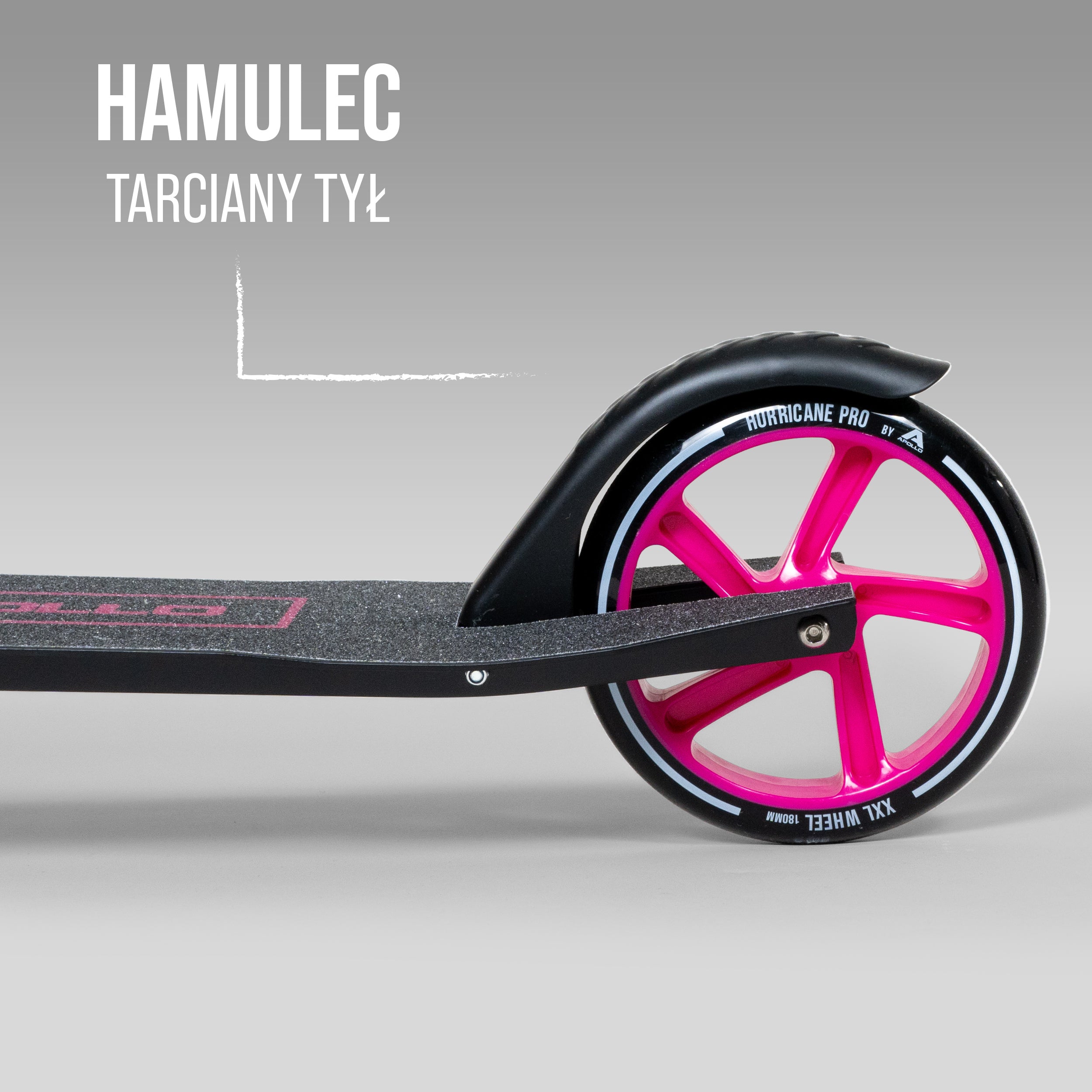 Apollo - Hulajnoga miejska Apollo „Hurricane” z amortyzacją - Czarny Różowy