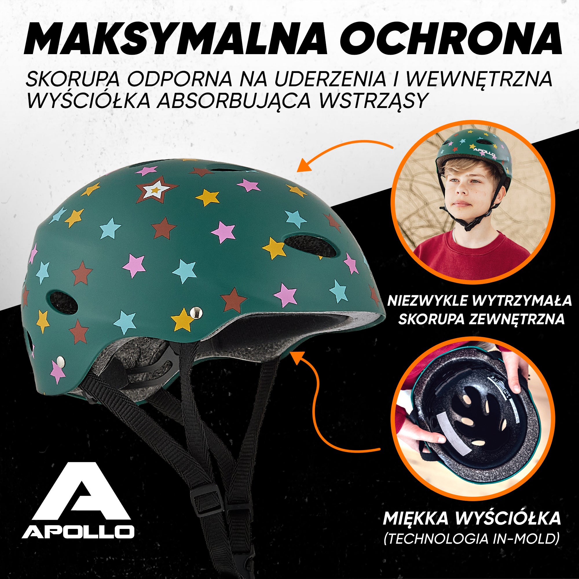 Apollo - Kask do jazdy na deskorolce, kask multi-sportowy dla mężczyzn, kobiet, dzieci, regulowany kask rowerowy dla dzieci - Liquid Red