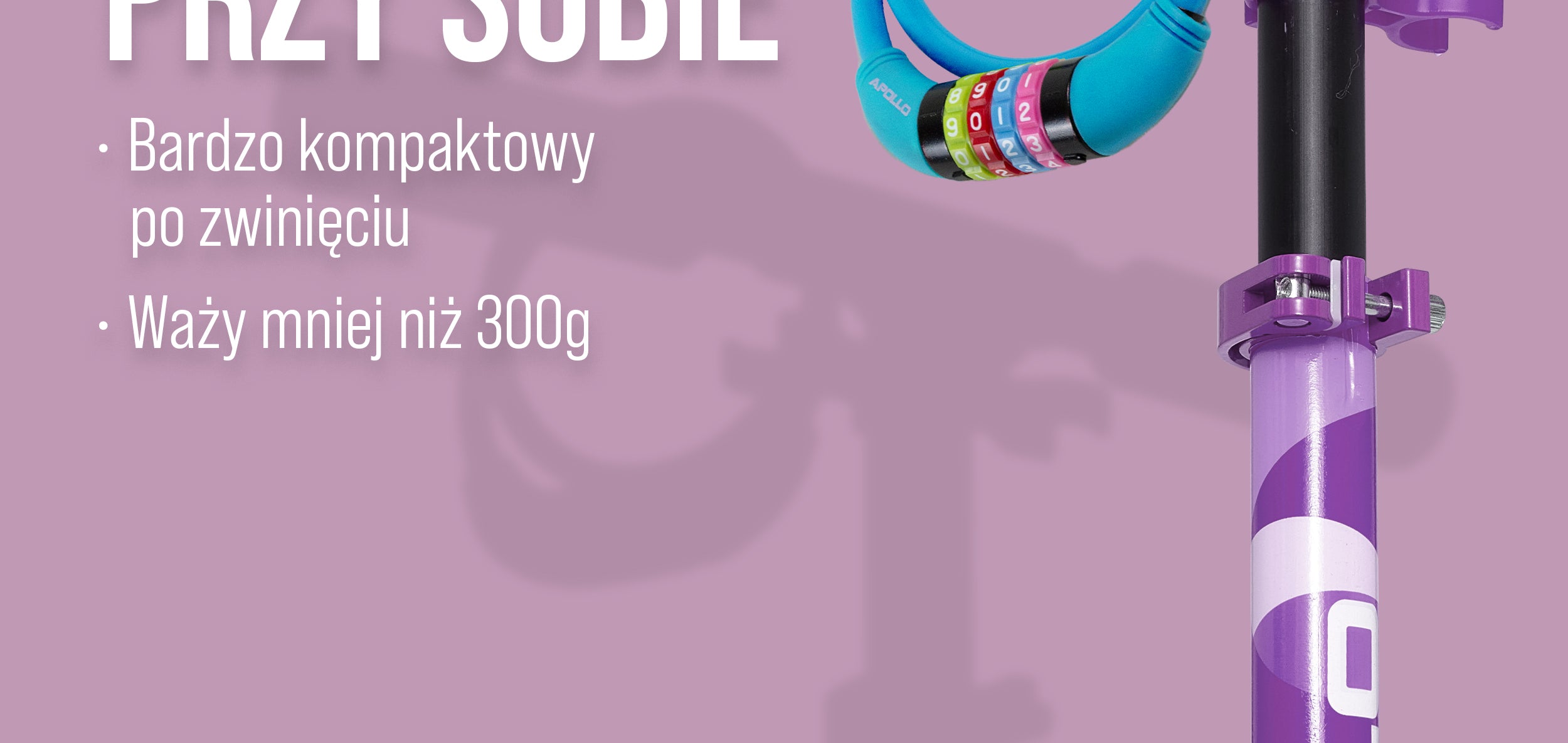 Apollo - Zapięcie rowerowe na kod dla dzieci, 10x650 mm, zamek na hulajnogę, zamek na szyfr - Niebieski
