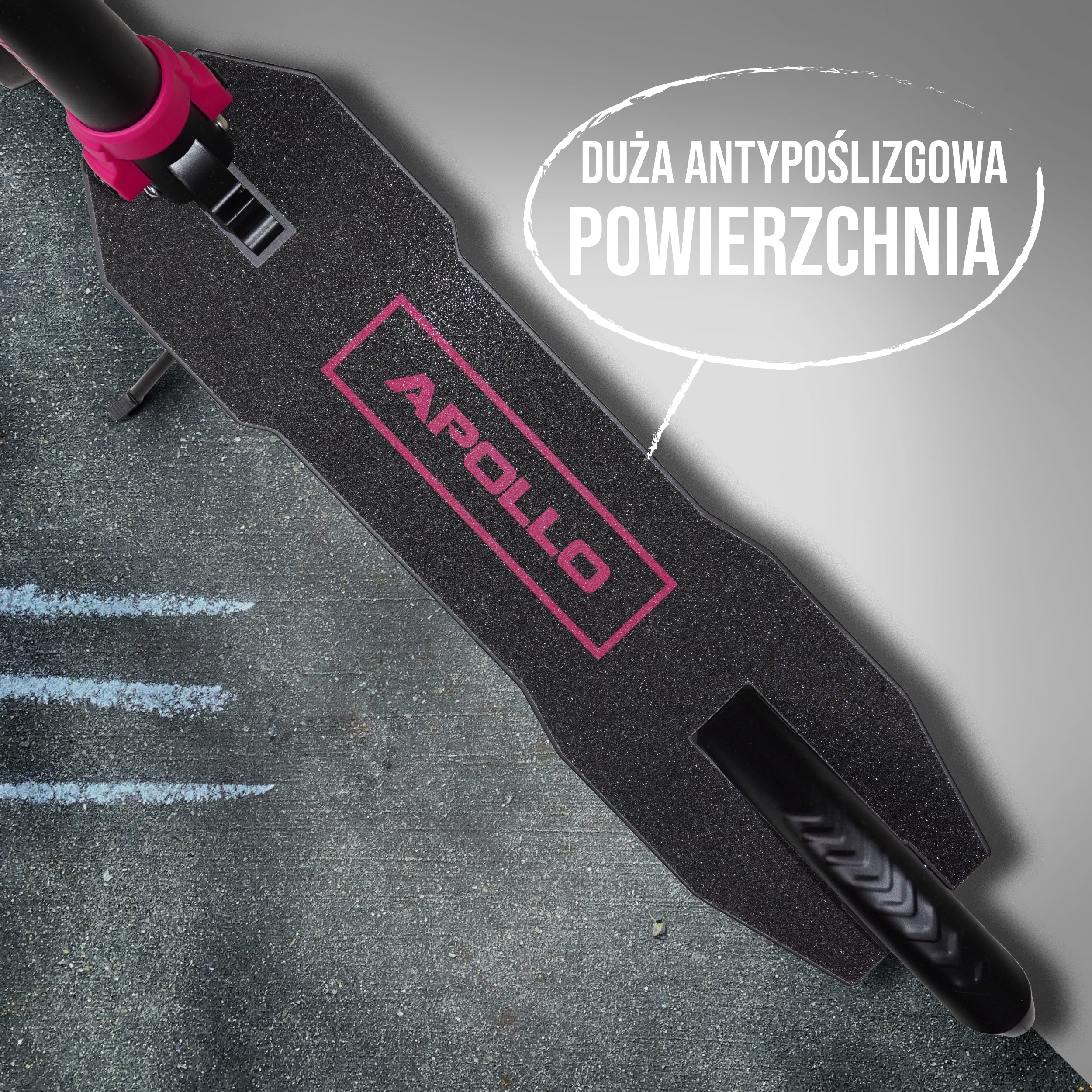 Apollo - Hulajnoga miejska Apollo „Hurricane” z amortyzacją - Czarny Różowy