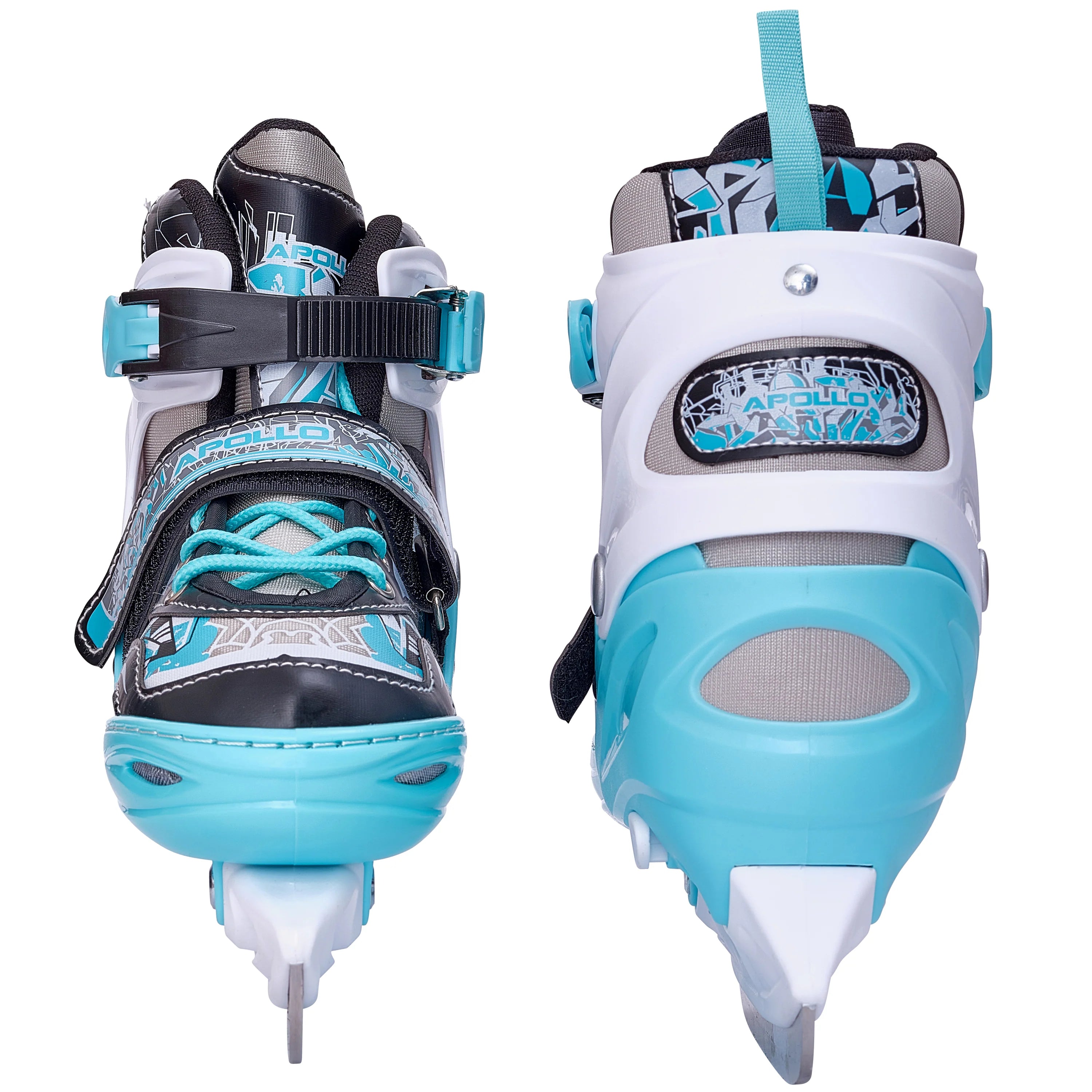 Apollo - Ice Skates X Pro regulowane łyżwy dla kobiet i dzieci - mięta/czarny - L (39-42)