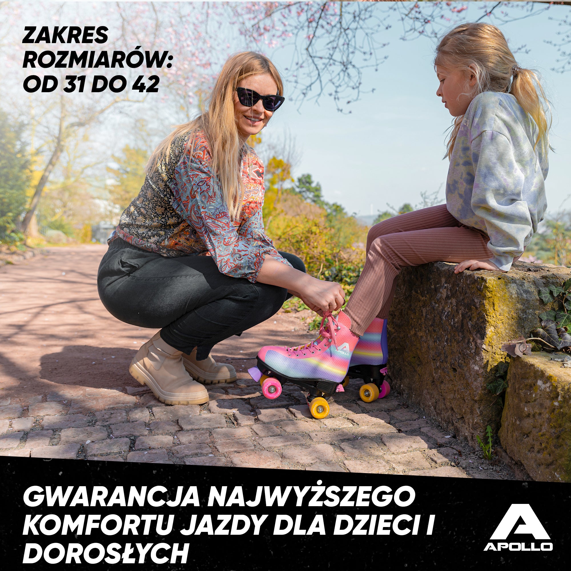 Apollo - Classic Roller wrotki dla dzieci i dorosłych - Dancing Queen LED - L (39-42)