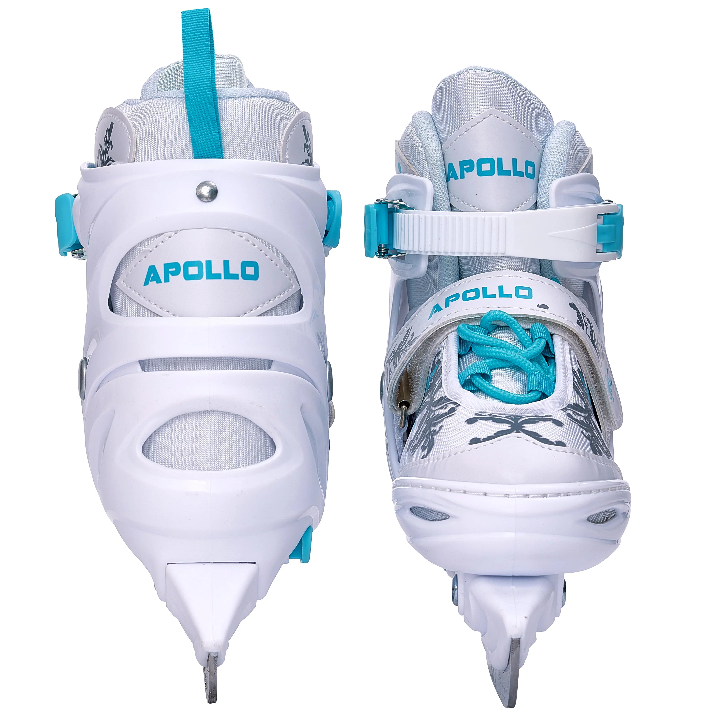 Apollo - Ice Skates X Pro regulowane łyżwy dla kobiet i dzieci - biały/miętowy - L (39-42)