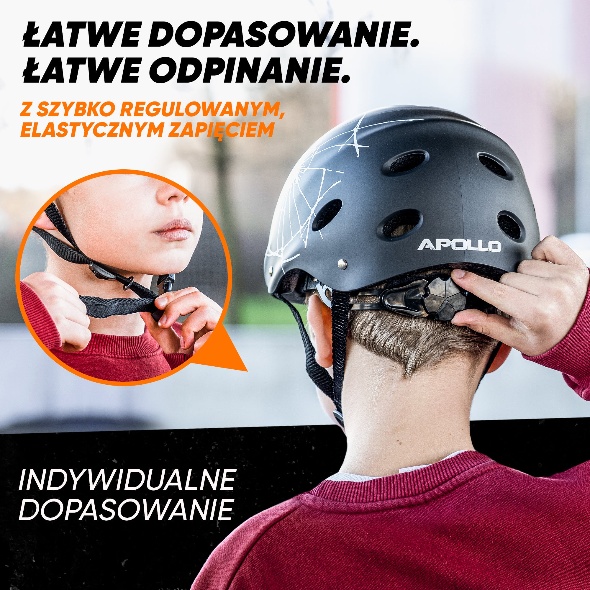 Apollo - Kask do jazdy na deskorolce, kask multi-sportowy dla mężczyzn, kobiet, dzieci, regulowany kask rowerowy dla dzieci - Broken