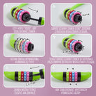 Apollo - Zapięcie rowerowe na kod dla dzieci, 10x650 mm, zamek na hulajnogę, zamek na szyfr - Zielony