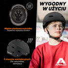 Apollo - Kask do jazdy na deskorolce, kask multi-sportowy dla mężczyzn, kobiet, dzieci, regulowany kask rowerowy dla dzieci - Black