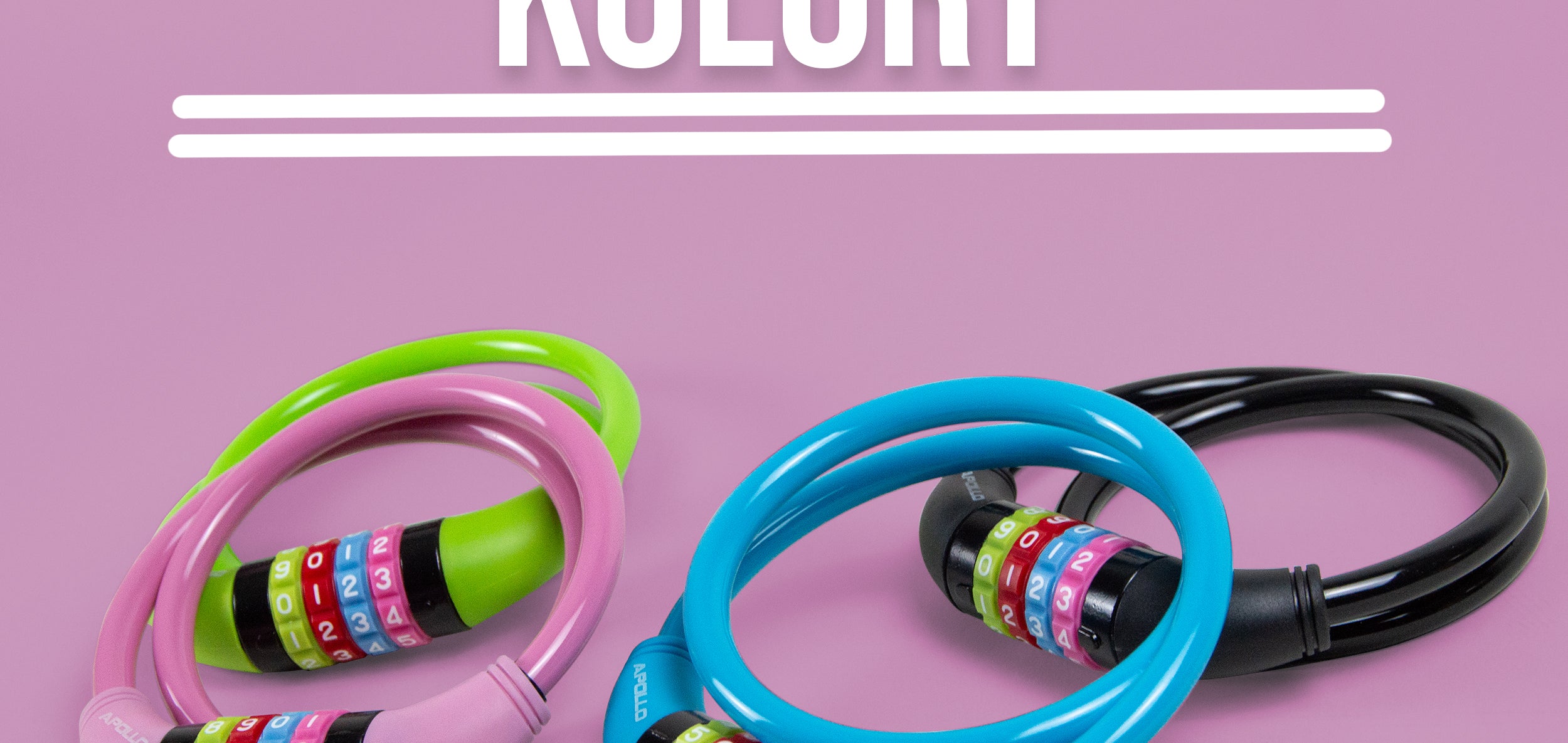 Apollo - Zapięcie rowerowe na kod dla dzieci, 10x650 mm, zamek na hulajnogę, zamek na szyfr - Zielony