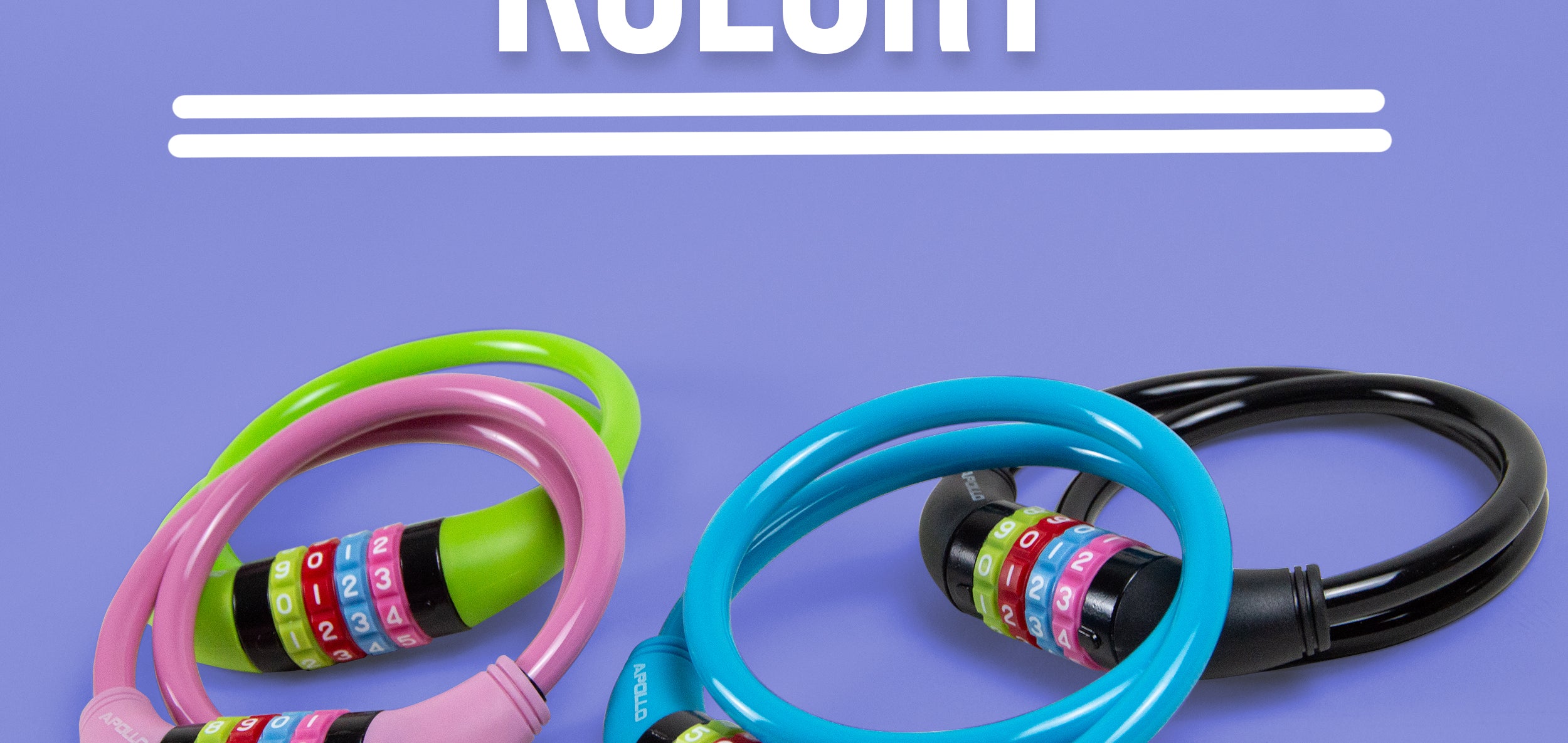 Apollo - Zapięcie rowerowe na kod dla dzieci, 10x650 mm, zamek na hulajnogę, zamek na szyfr - Czarny