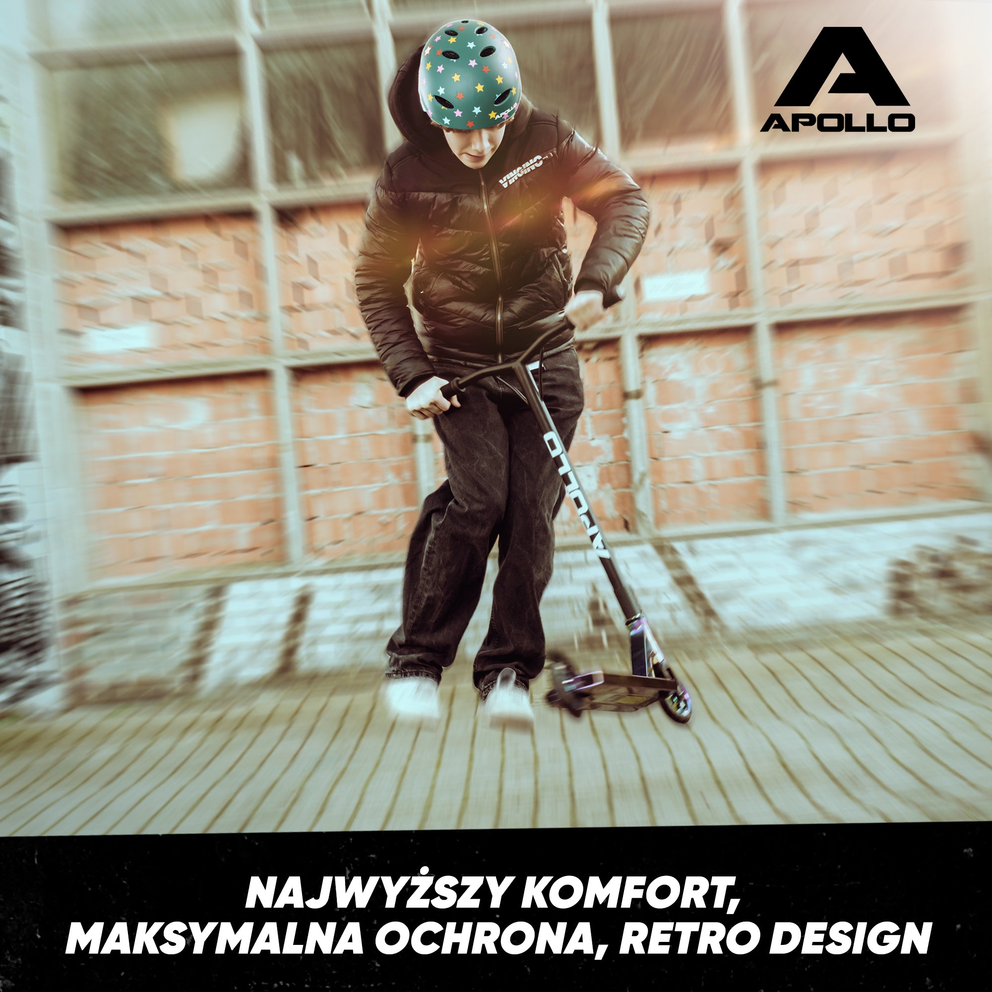 Apollo - Kask do jazdy na deskorolce, kask multi-sportowy dla mężczyzn, kobiet, dzieci, regulowany kask rowerowy dla dzieci - Stars