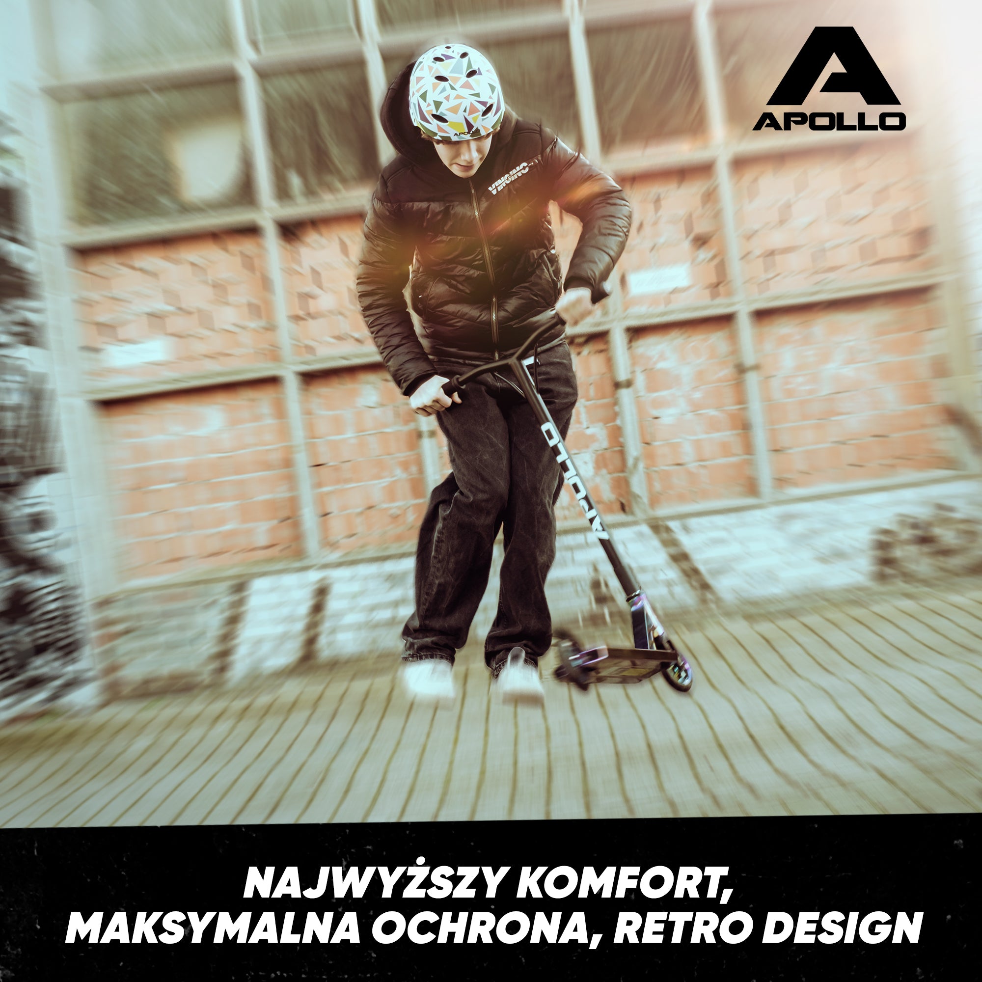 Apollo - Kask do jazdy na deskorolce, kask multi-sportowy dla mężczyzn, kobiet, dzieci, regulowany kask rowerowy dla dzieci - Triangle