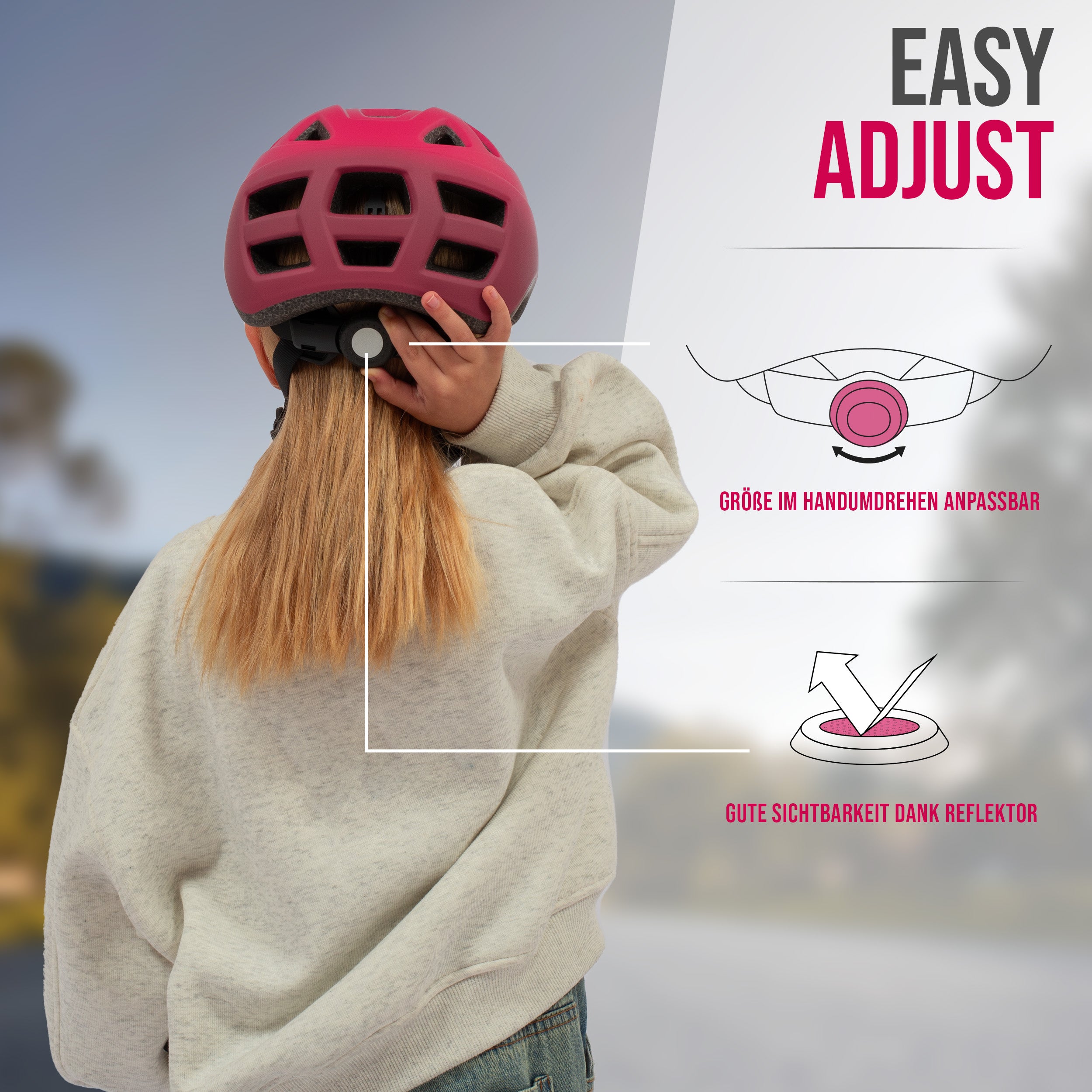 Apollo - AKZEPTABEL Apollo Kinder Fahrradhelm, Helm für Kinder & Jugendliche, Multisport Helm - Red Fade - M (51-56 cm) -