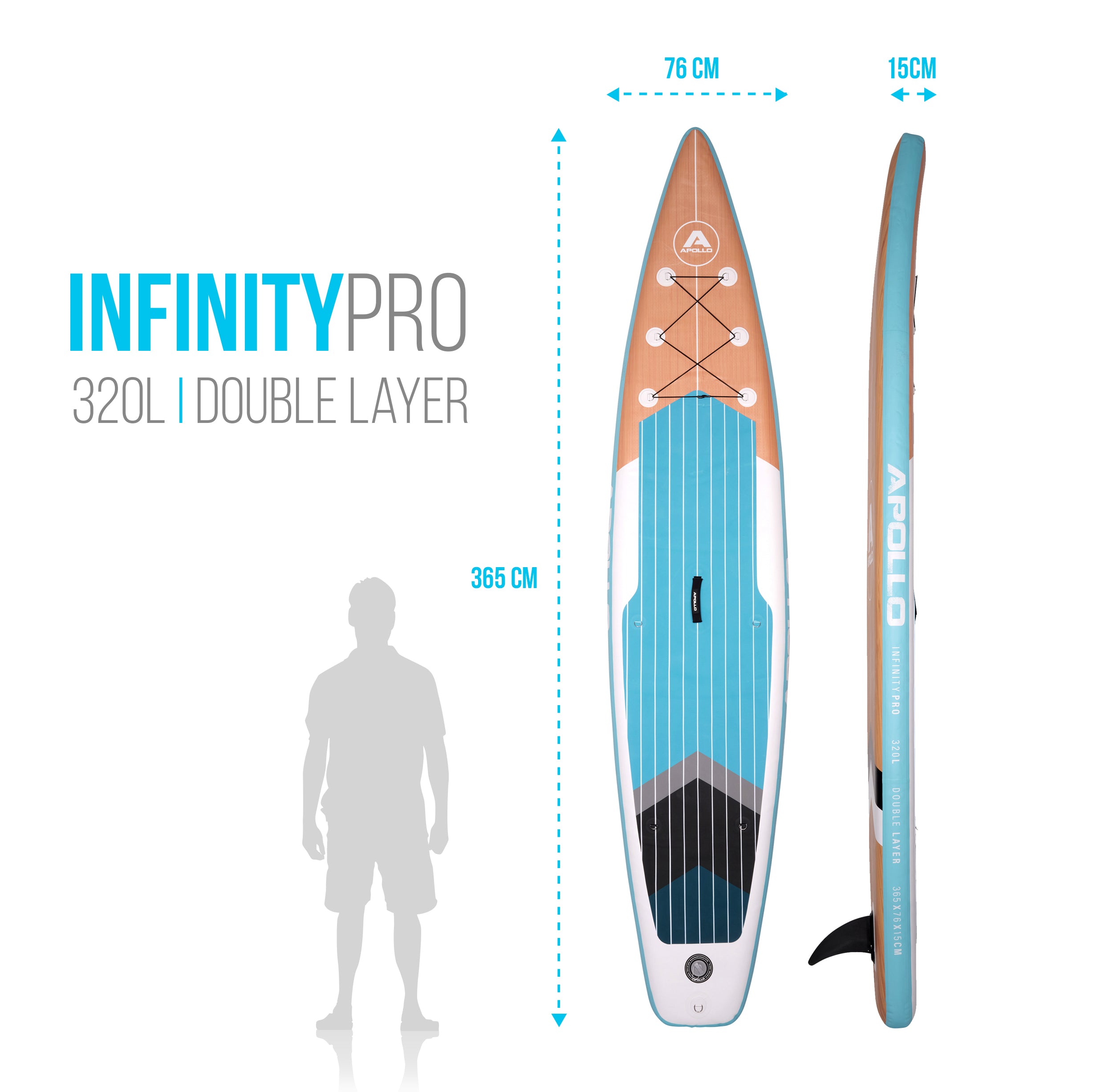Apollo - SUP Board - Infinity Pro - 3,65 m - Stand Up Paddle Board - Infinity Pro
