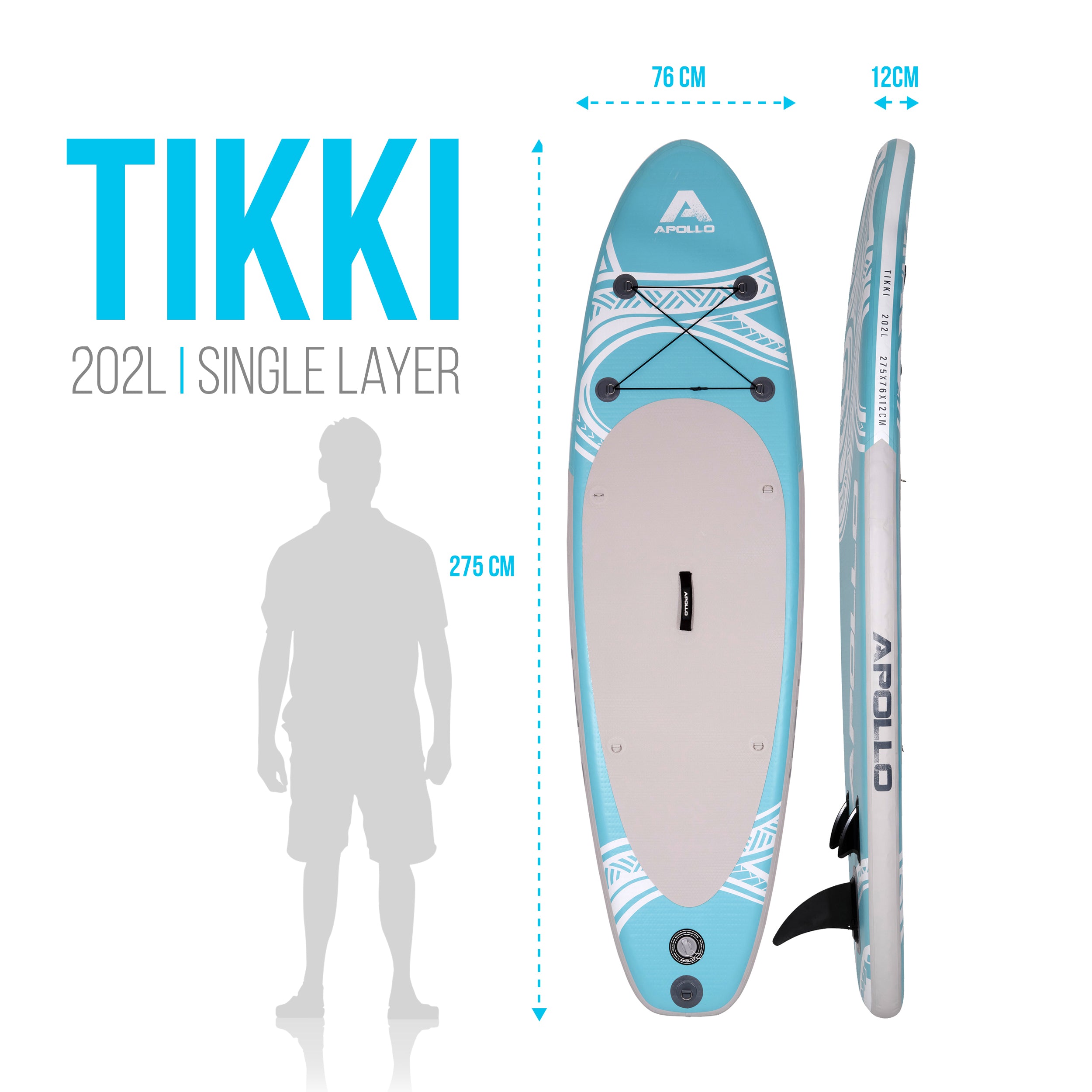 Apollo - SUP Board - Tikki - 2,75 m - Stand Up Paddle Board - Tikki