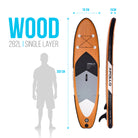 Apollo Funsport PL - Zestaw kompletny deska SUP - Nadmuchiwany Stand Up Paddle Board - Drewniany - Wood Black