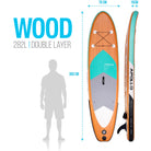 Apollo Funsport PL - Zestaw kompletny deska SUP - Nadmuchiwany Stand Up Paddle Board - Drewniany - Wood Mint