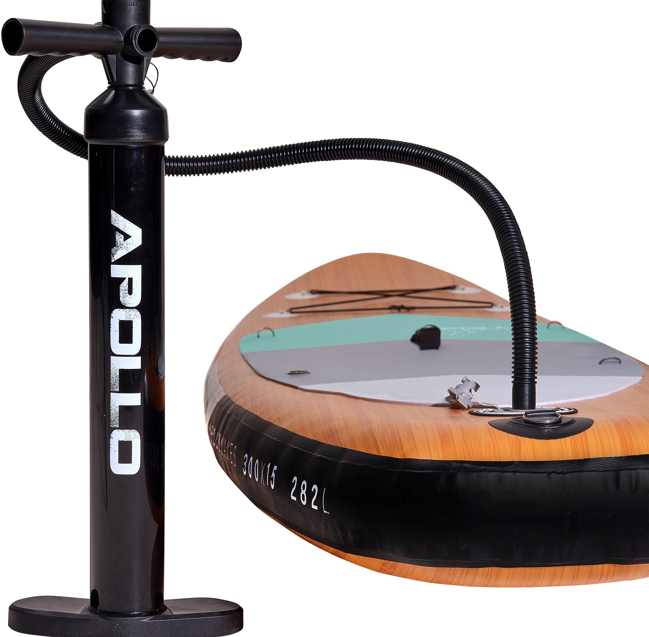Apollo Funsport PL - Zestaw kompletny deska SUP - Nadmuchiwany Stand Up Paddle Board - Drewniany - Wood Mint