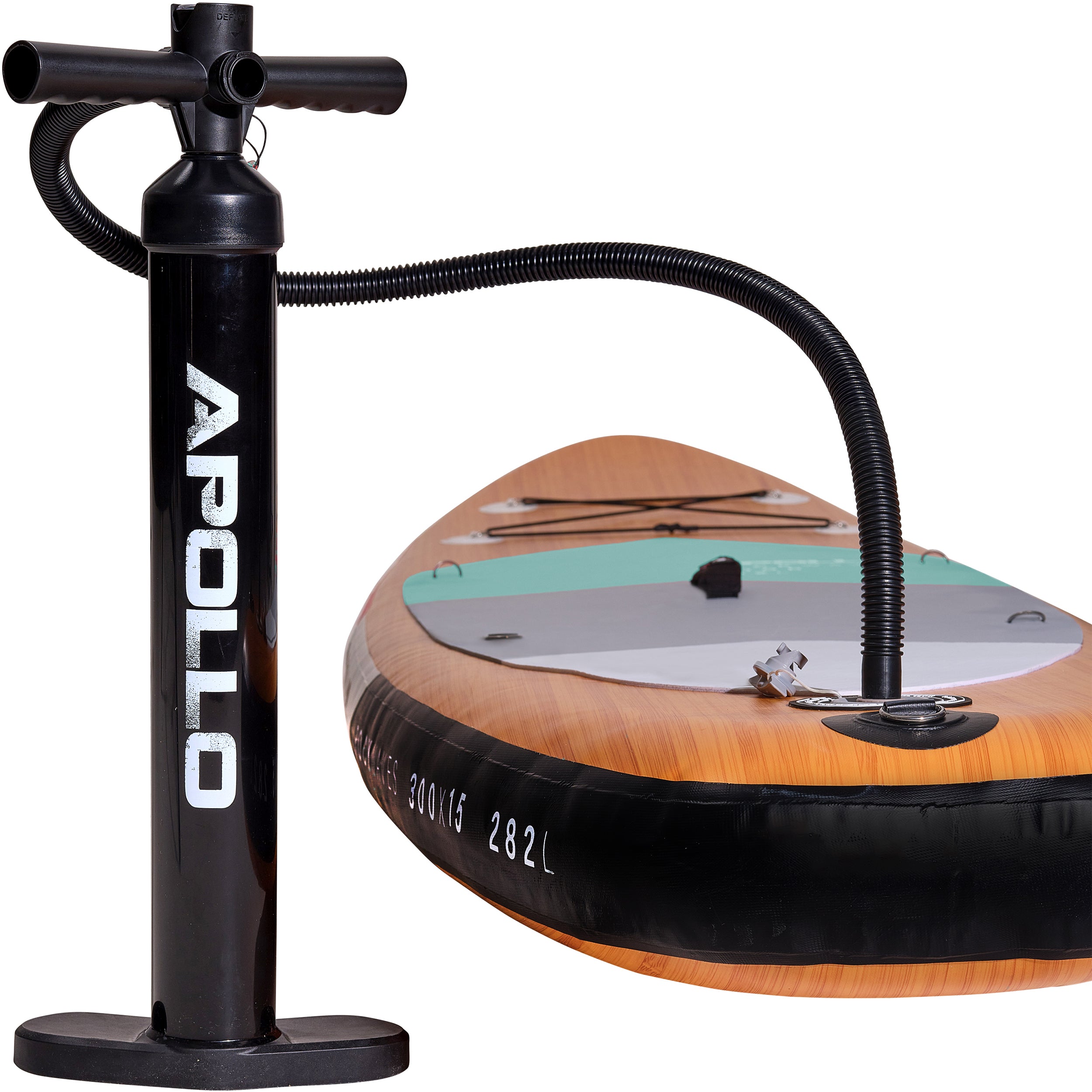 Apollo Funsport PL - Zestaw kompletny deska SUP - Nadmuchiwany Stand Up Paddle Board - Drewniany - Wood Mint