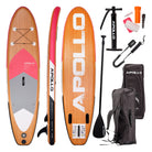 Apollo Funsport PL - Zestaw kompletny deska SUP - Nadmuchiwany Stand Up Paddle Board - Drewniany - Wood Pink