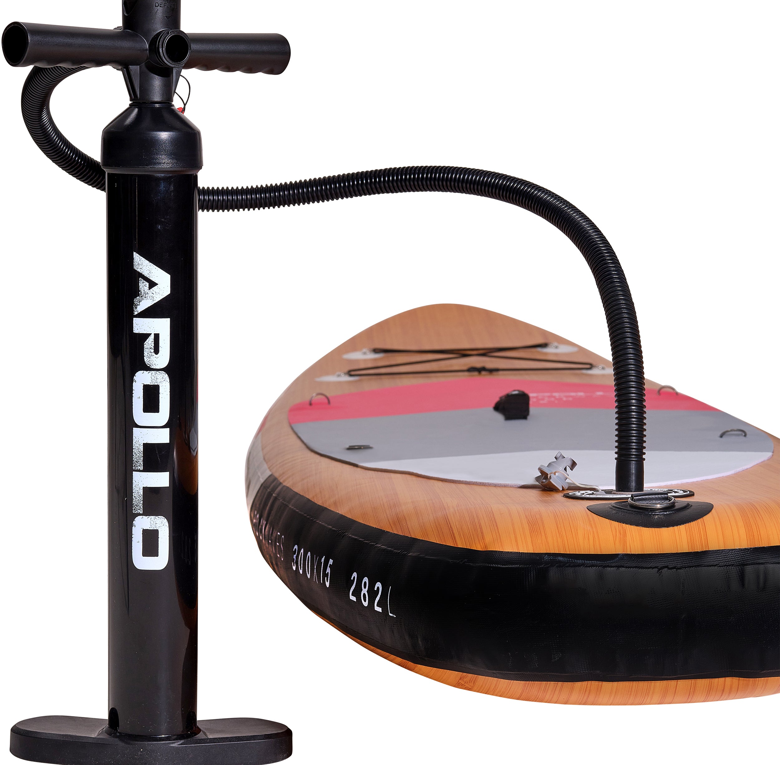 Apollo Funsport PL - Zestaw kompletny deska SUP - Nadmuchiwany Stand Up Paddle Board - Drewniany - Wood Pink