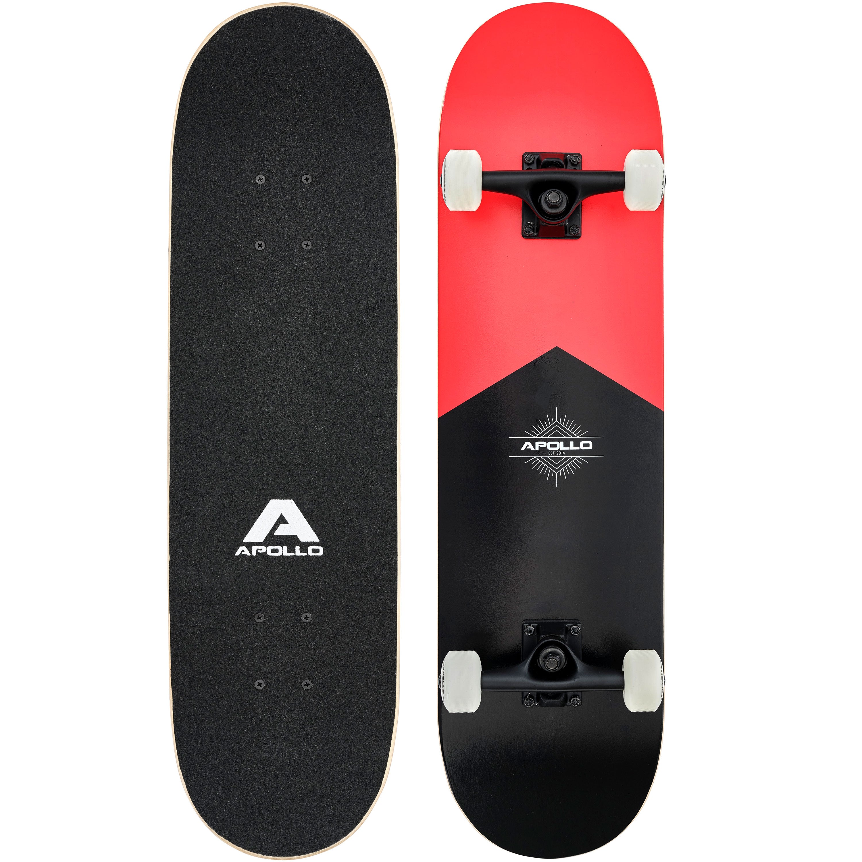 Apollo - Skateboard - "Red" - 7-warstwowa drewniana deska kompletna z łożyskami ABEC 7 - Red