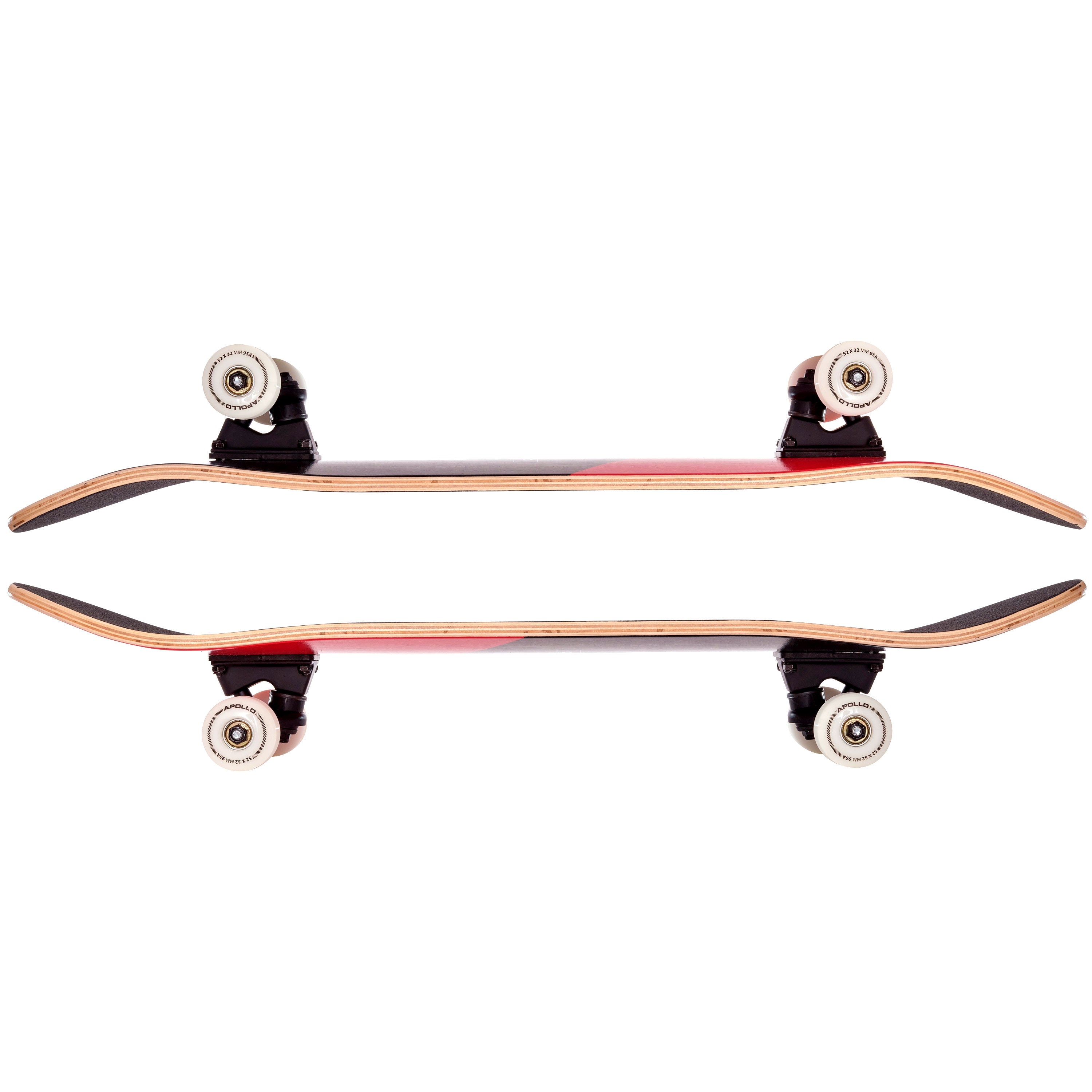 Apollo - Skateboard - "Red" - 7-warstwowa drewniana deska kompletna z łożyskami ABEC 7 - Red