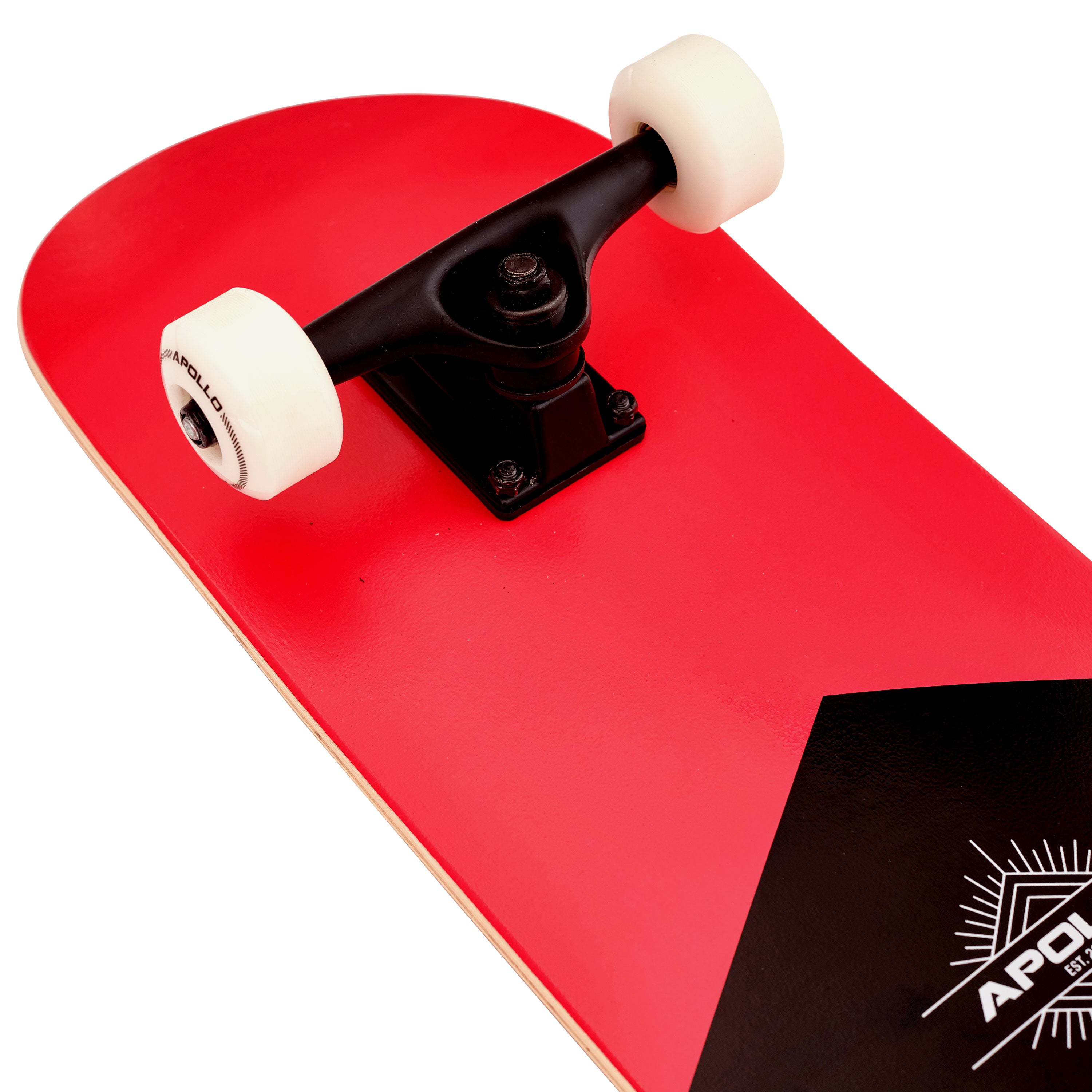 Apollo - Skateboard - "Red" - 7-warstwowa drewniana deska kompletna z łożyskami ABEC 7 - Red