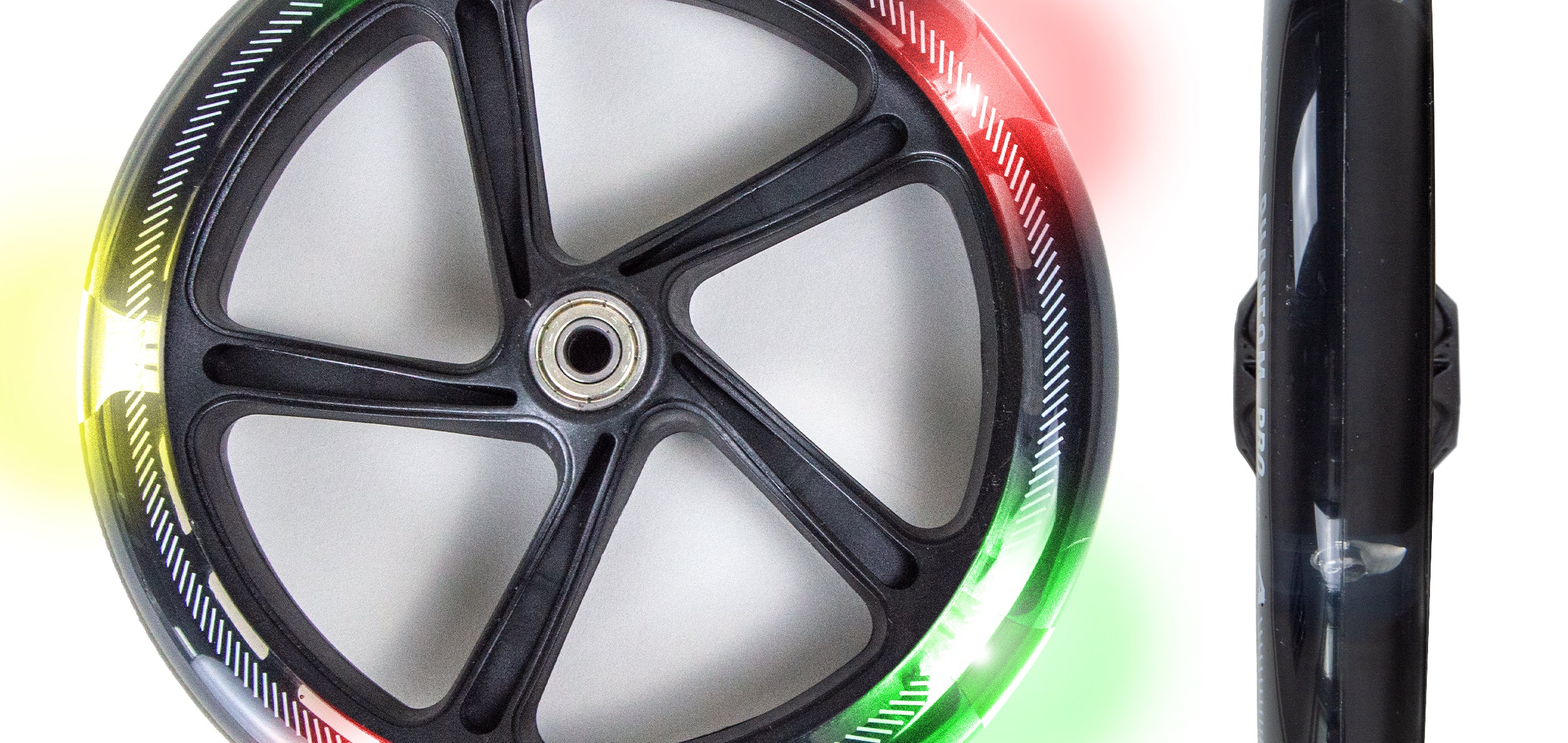 Apollo - 200 mm zestaw zapasowych kół do City Scooter - Phantom / Spectre - LED Czarny Transparent