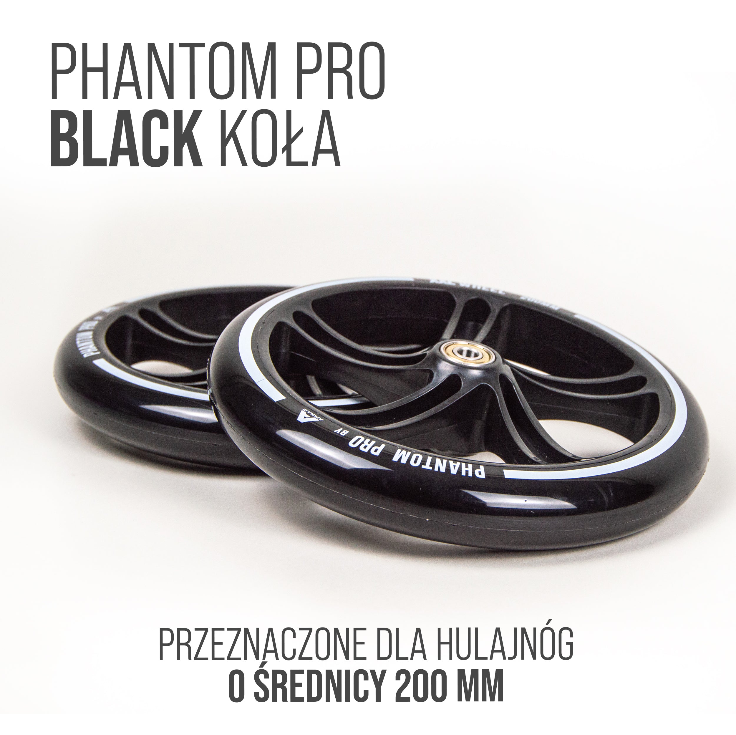 Apollo - 200 mm zestaw zapasowych kół do City Scooter - Phantom / Spectre - Czarny