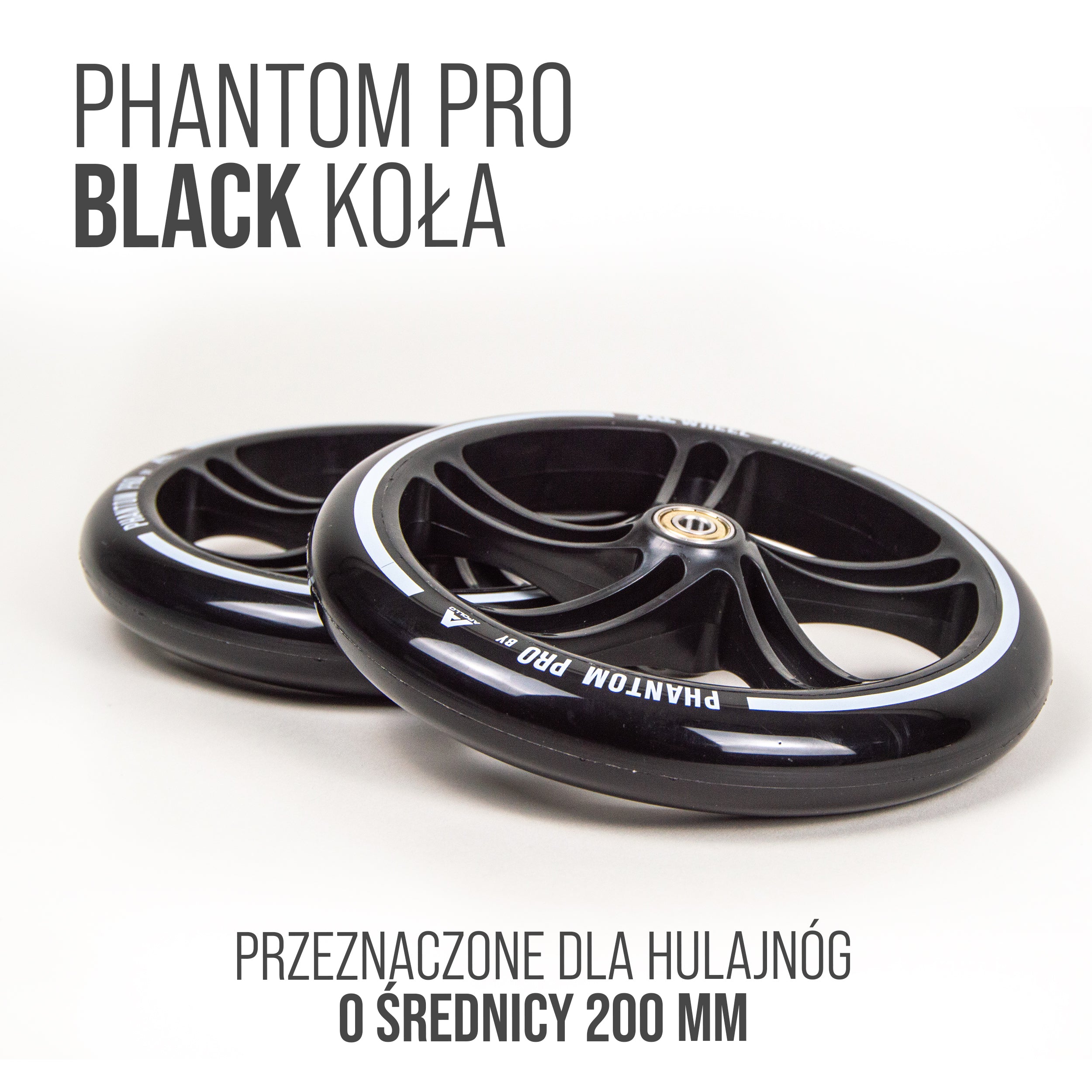 Apollo - 200 mm zestaw zapasowych kół do City Scooter - Phantom / Spectre - Czarny