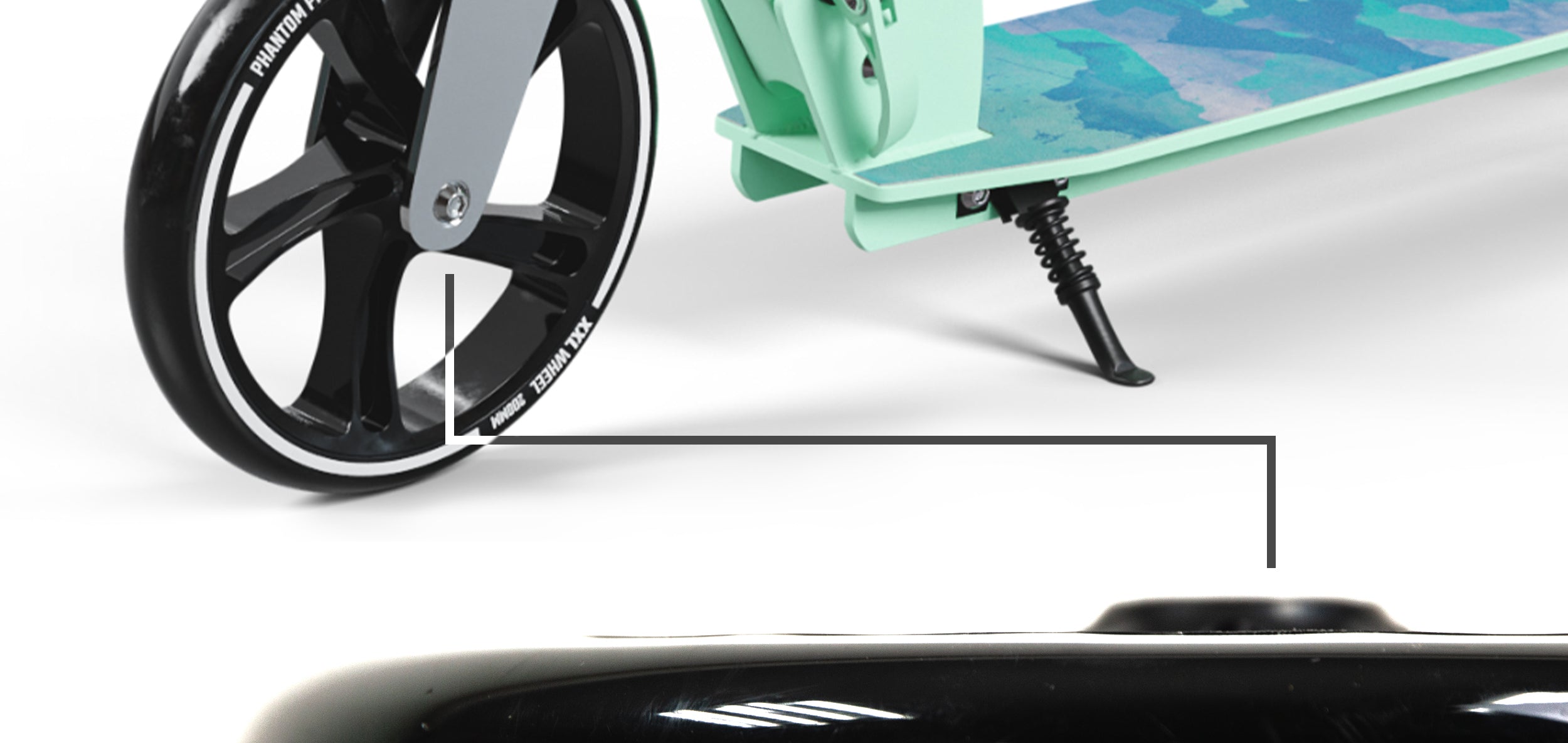 Apollo - 200 mm zestaw zapasowych kół do City Scooter - Phantom / Spectre - Czarny