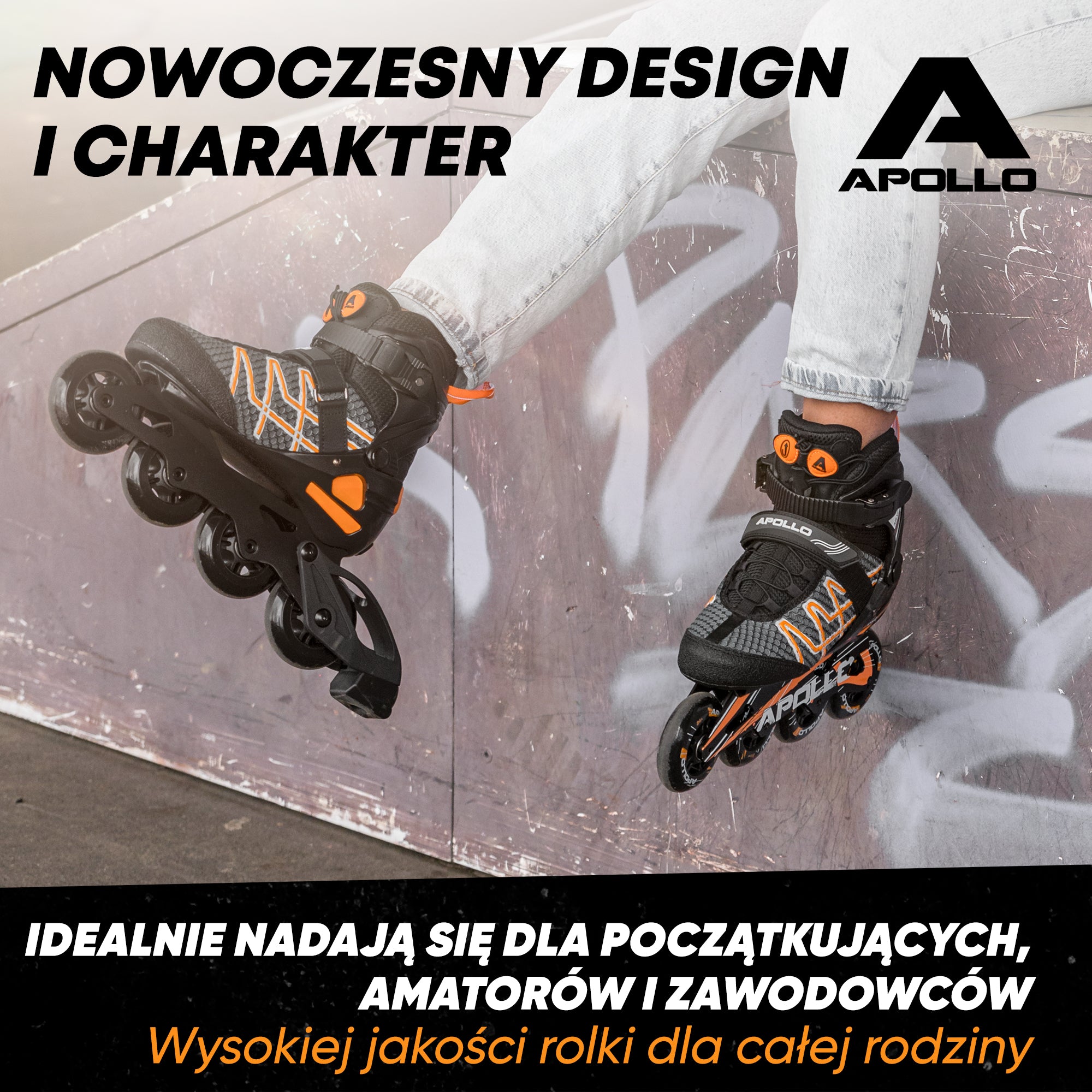 Apollo - Rolki Air Flow X2 Inline - pomarańczowy - 45