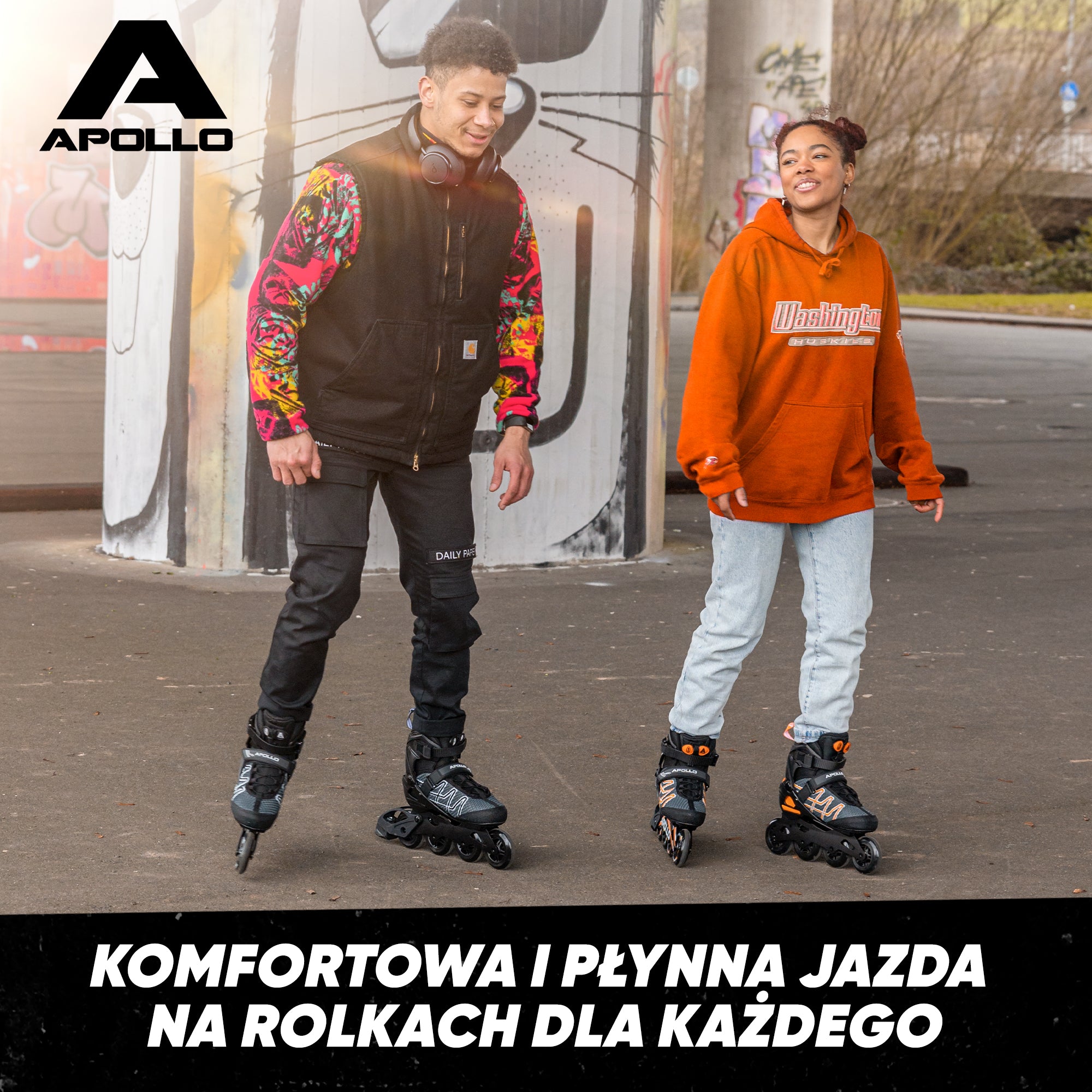 Apollo - Rolki Air Flow X2 Inline - pomarańczowy - 45